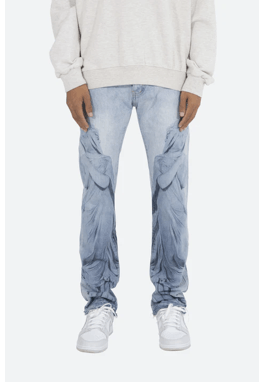 MNML Y2K Angel Design Striaght-Leg Jeans Size US 31 - 8 Thumbnail