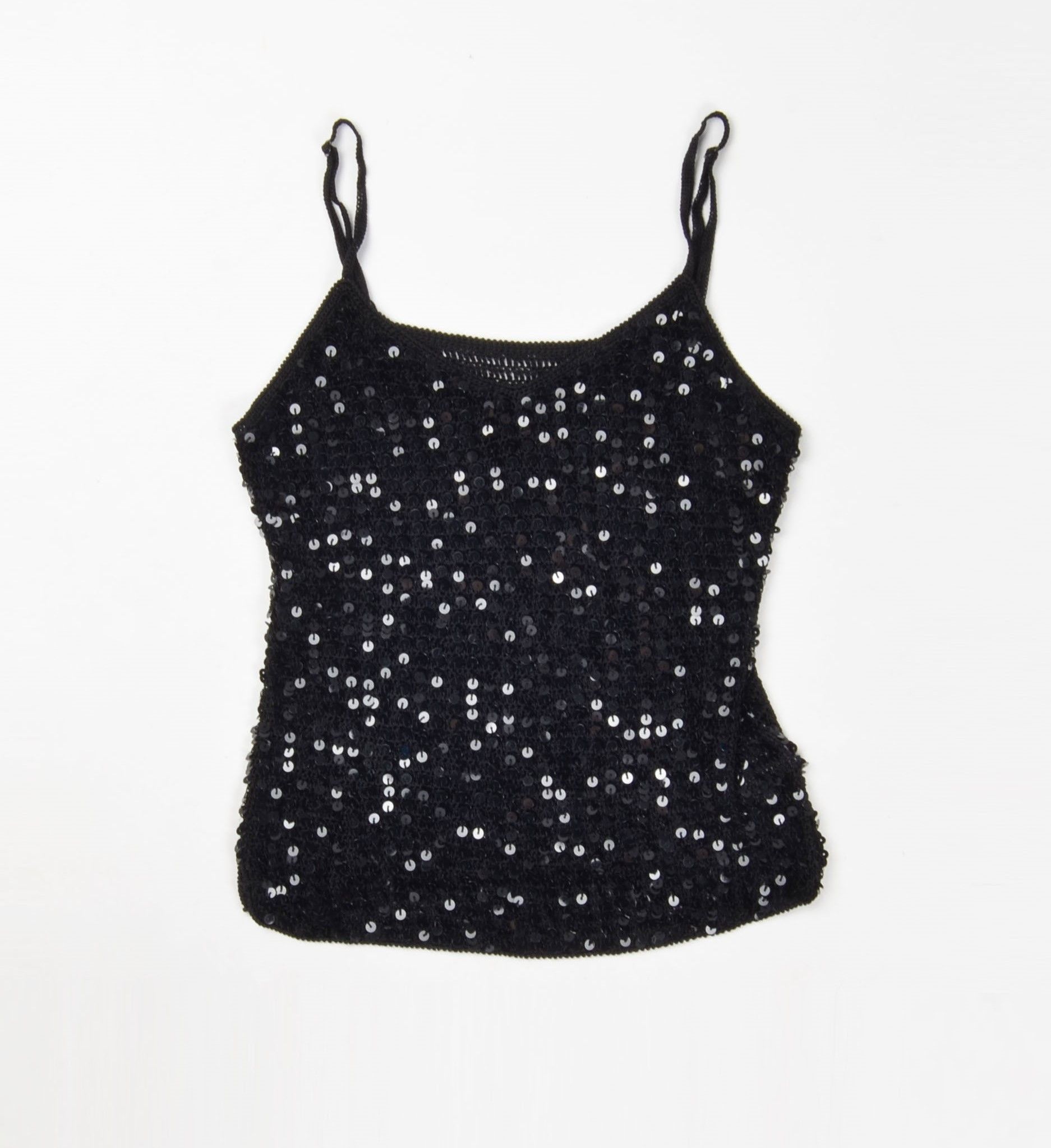 Designer × Vintage Vintage Y2K Grunge Crochet Sequin Beaded Top Size S / US 4 / IT 40 - 3 Thumbnail