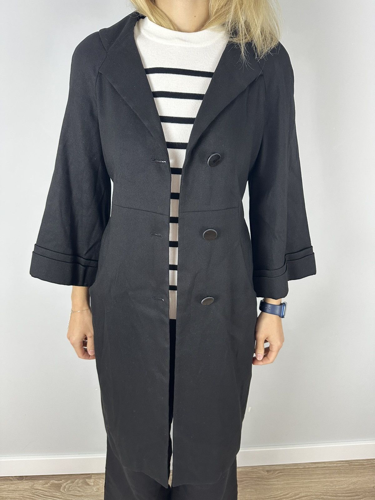 Gucci Auth GUCCI Hemp Cotton Black Women's Coat 38 S 3/4 Sleeve Size S / US 4 / IT 40 - 10 Thumbnail