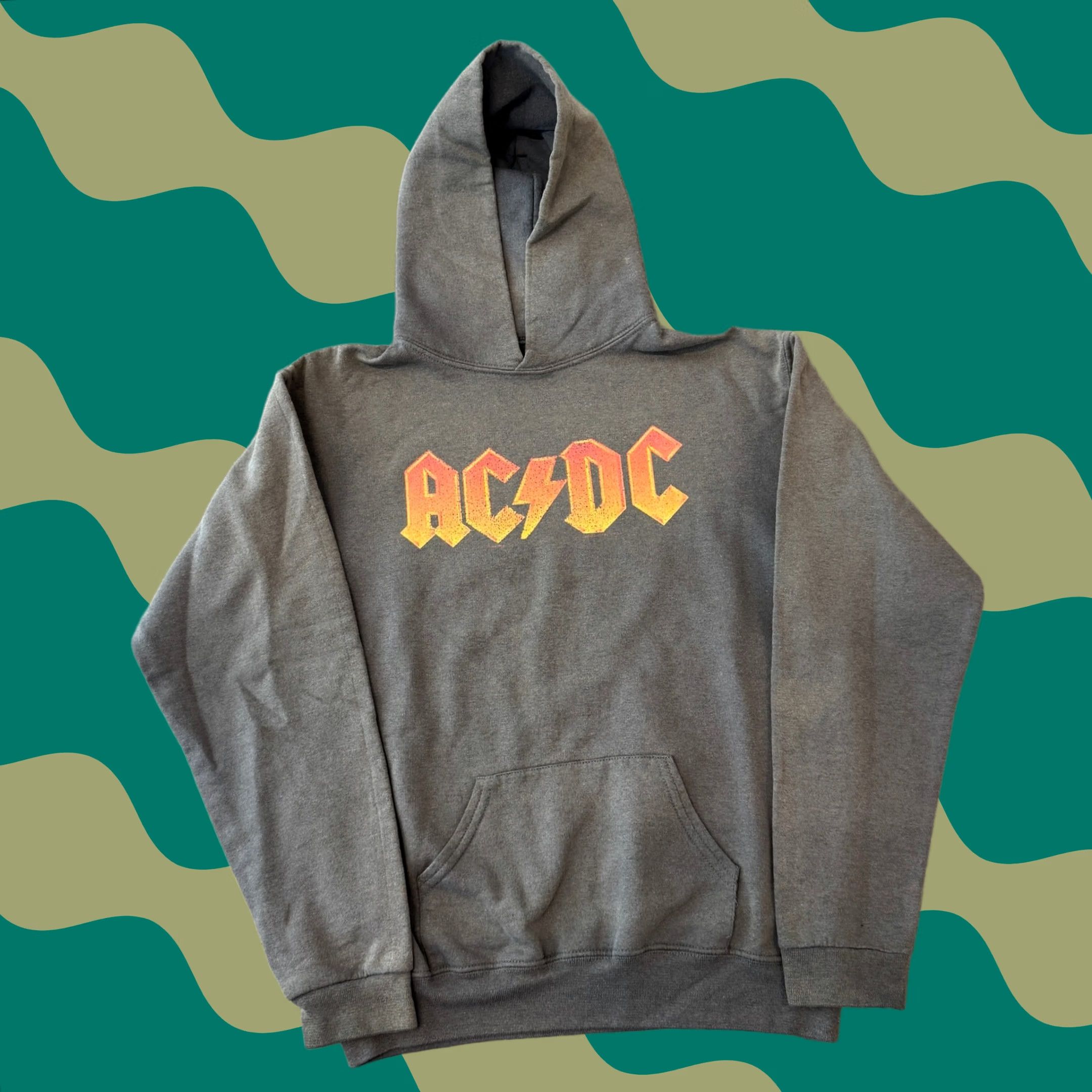 Vintage VINTAGE ACDC Rock Band Hoodie Sweatshirt Pullover Grey Small Women Size S / US 4 / IT 40 - 1 Thumbnail