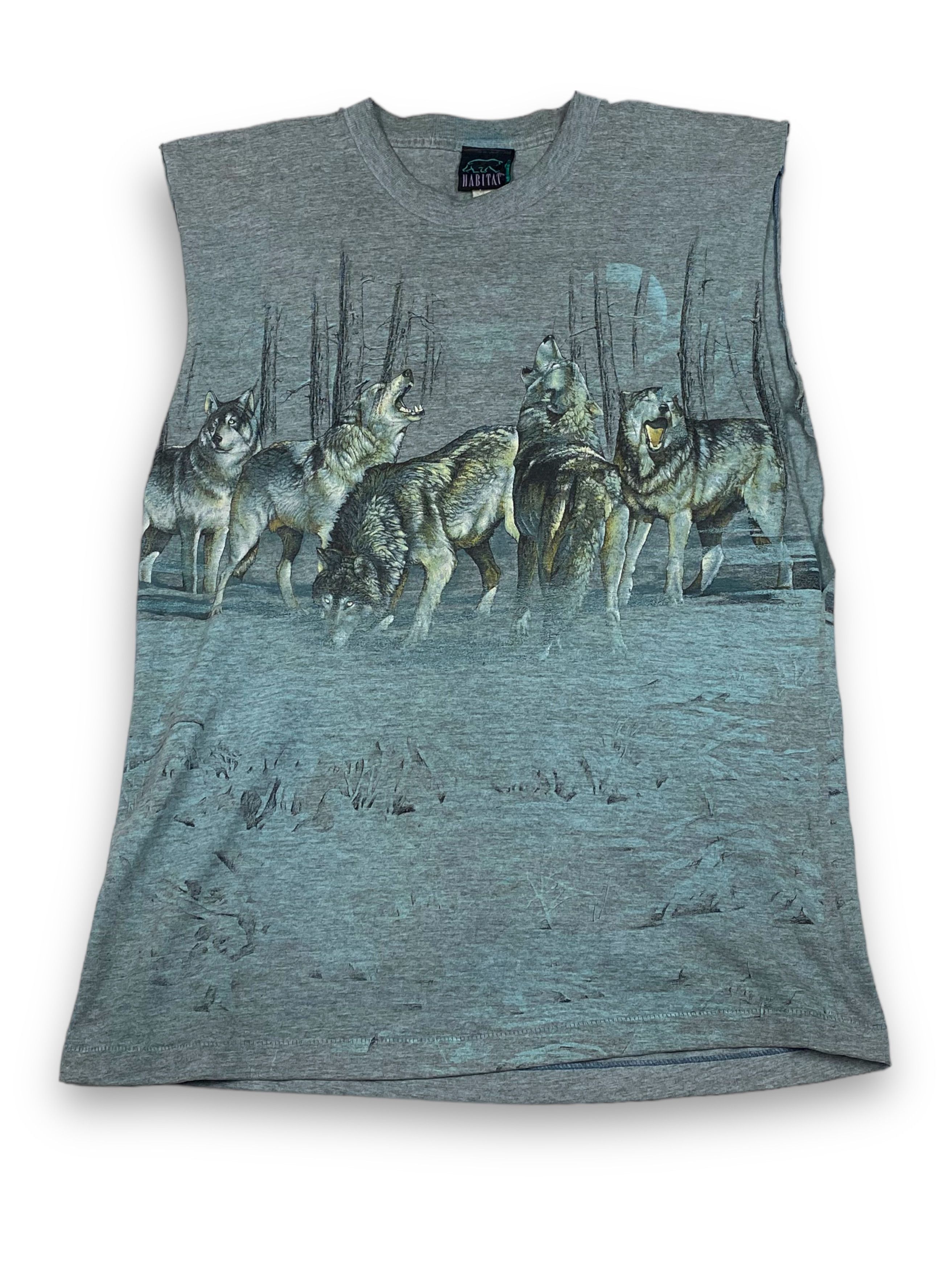 Habitat Vintage WOLVES Custom Made Tank Top Overprint M786 Size US M / EU 48-50 / 2 - 1 Thumbnail