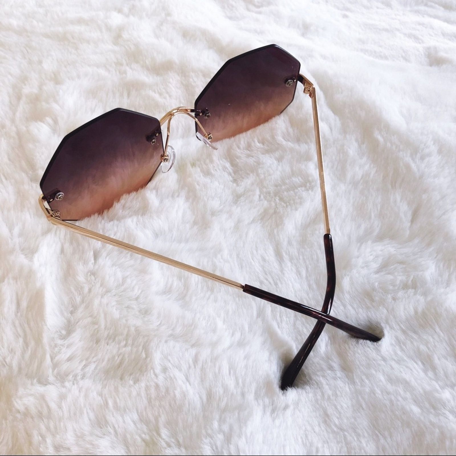 Other Alaiya Purple Octogonal Ombre Sunglasses Size ONE SIZE - 7 Thumbnail