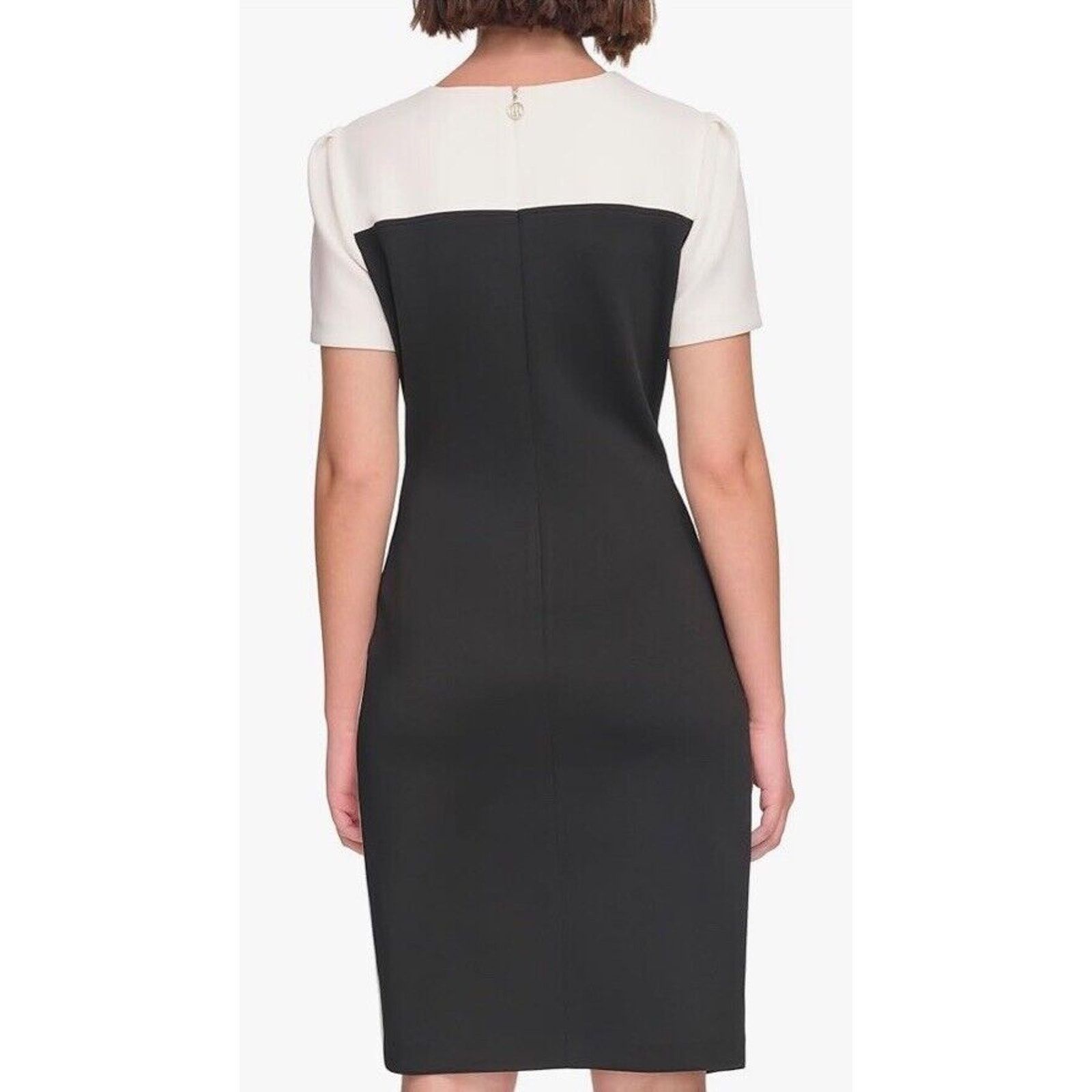 Tommy Hilfiger Tommy Hilfiger Scuba Crepe Structured Dress Black Ivory 6 Size M / US 6-8 / IT 42-44 - 4 Thumbnail