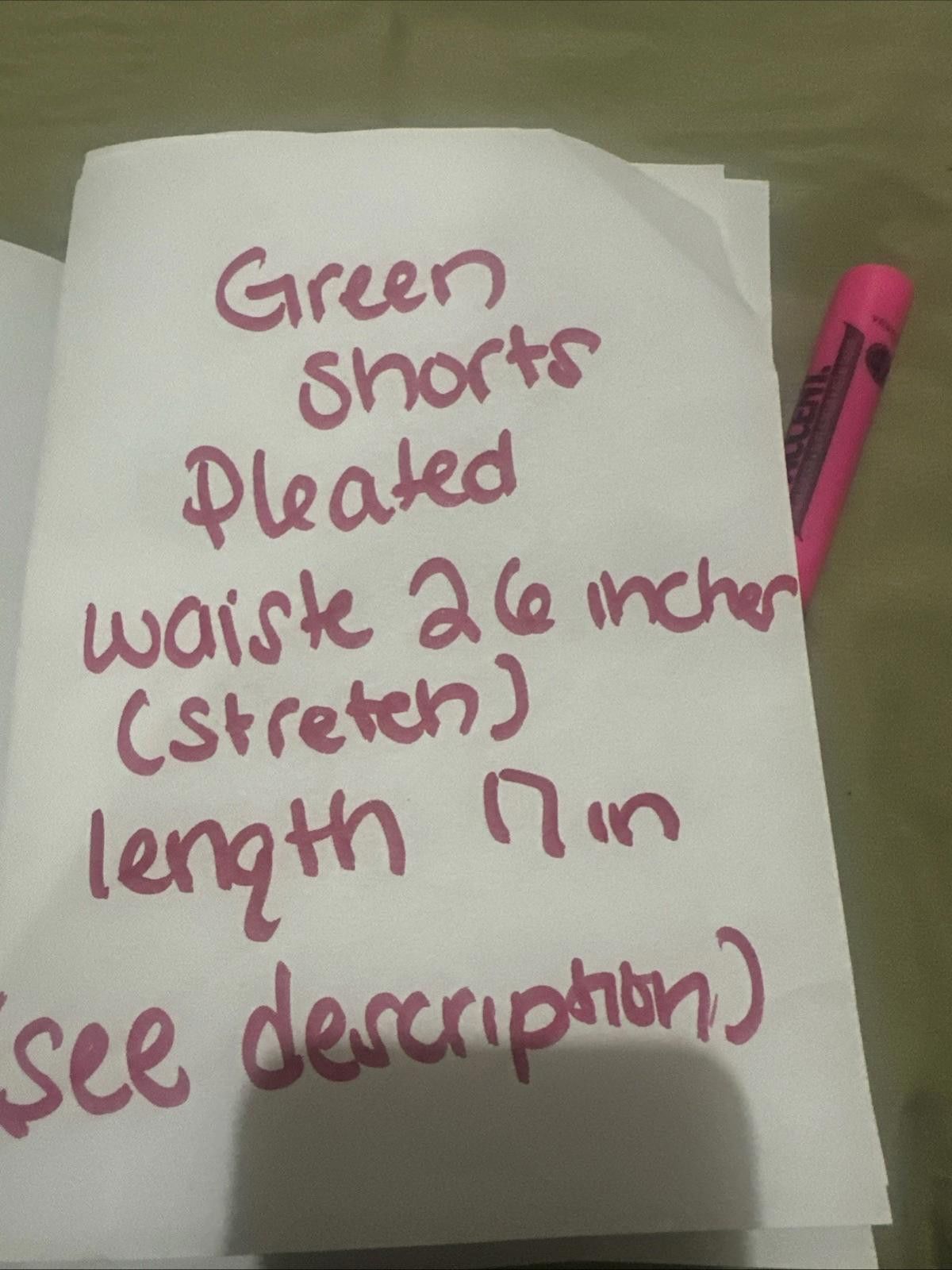 The Unbranded Brand Women's Dressy Shorts Size Small Pleated Green Size 28" / US 6 / IT 42 - 7 Thumbnail