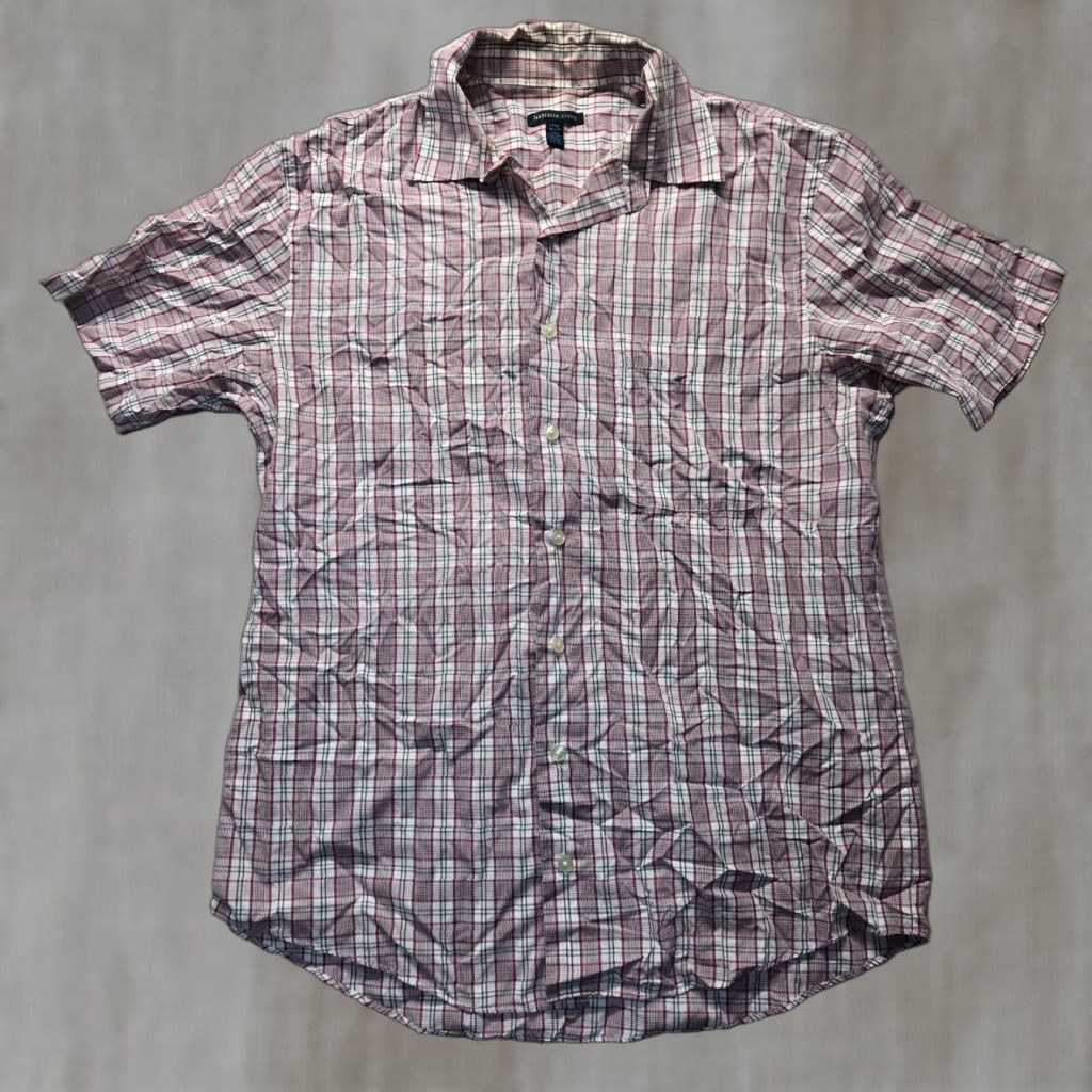 Van Heusen Van Heusen Studio Shirt Plaid Button-Up Short Sleeve Men Size 16.5 Multicolor LT Casual Size US XL / EU 56 / 4 - 1 Thumbnail
