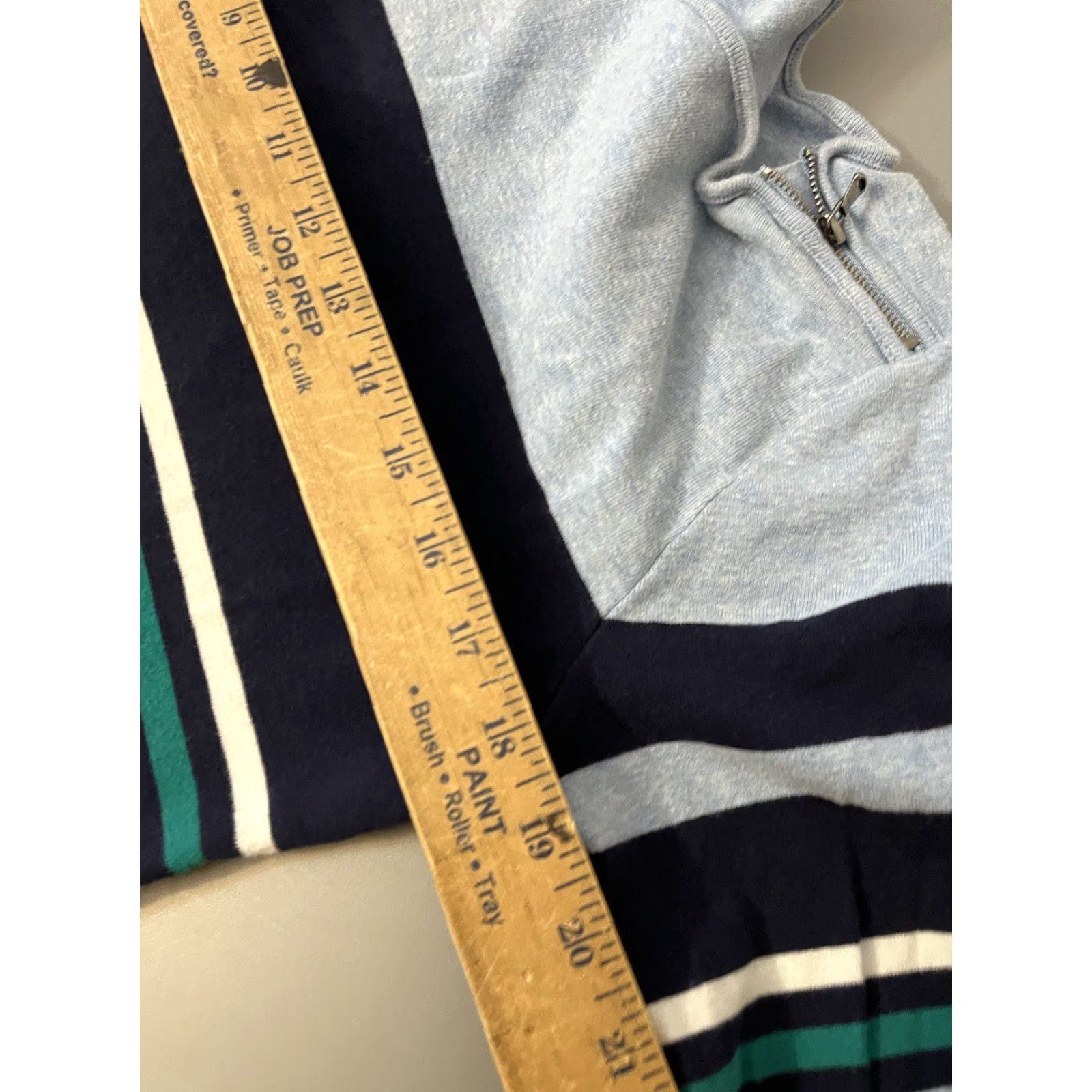Croft & Barrow Croft & Barrow Navy Blue Striped Long Sleeve Classic Tee Size Large with Zipper Size L / US 10 / IT 46 - 5 Thumbnail