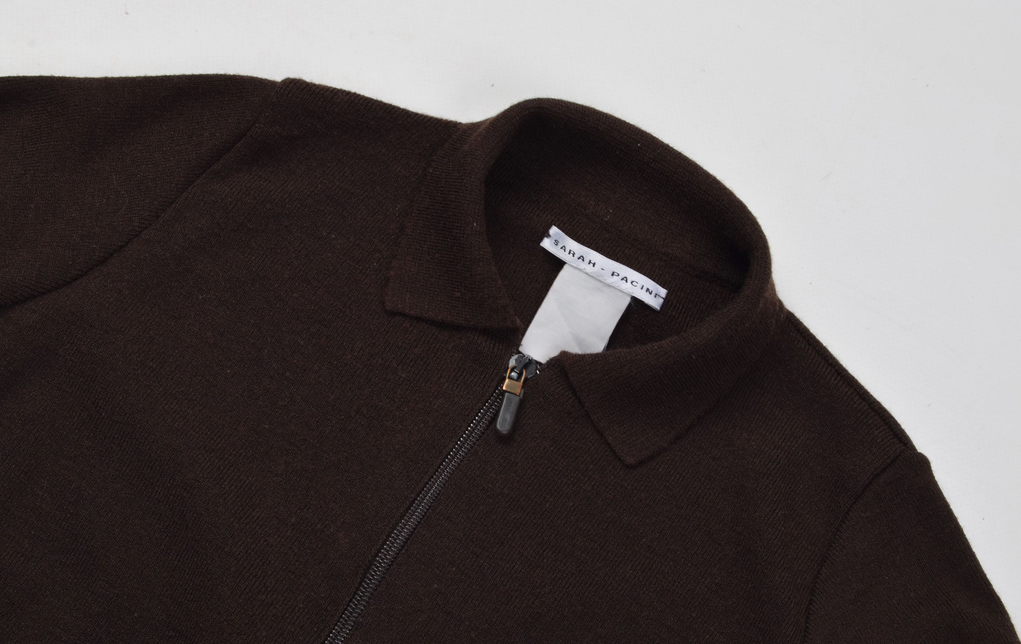 Designer × Sarah Pacini × Vintage Vintage Sarah Pacini Y2K Cropped Wool Blend Zip Jumper Size S / US 4 / IT 40 - 5 Thumbnail