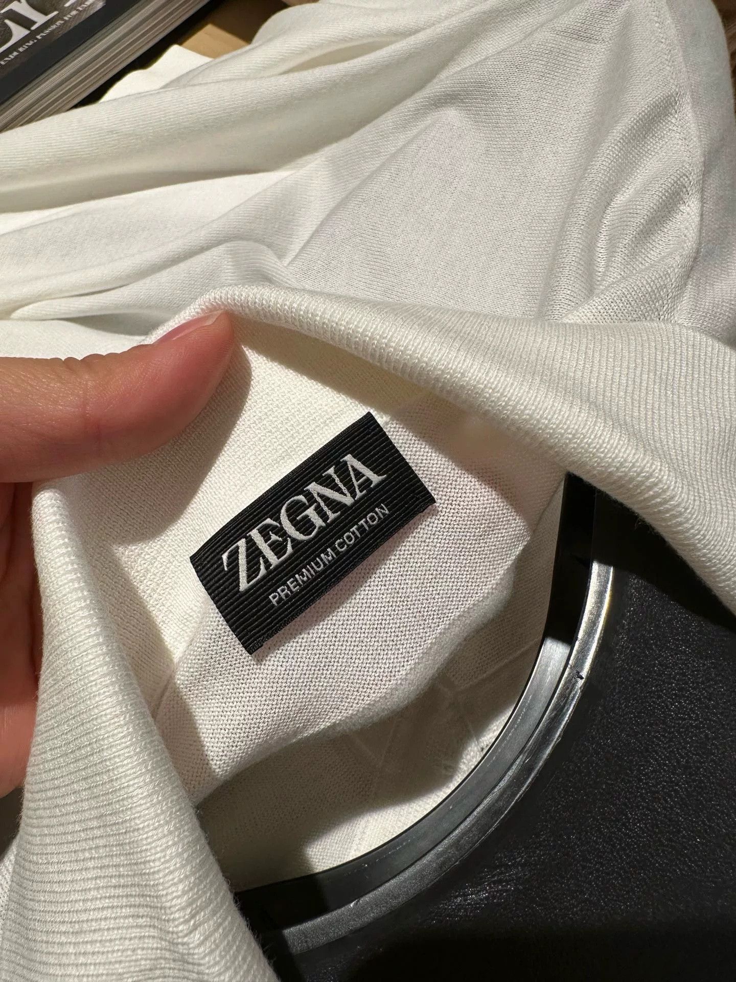 Ermenegildo Zegna Zegna White Knit Short Sleeve Polo Size US M / EU 48-50 / 2 - 7 Thumbnail