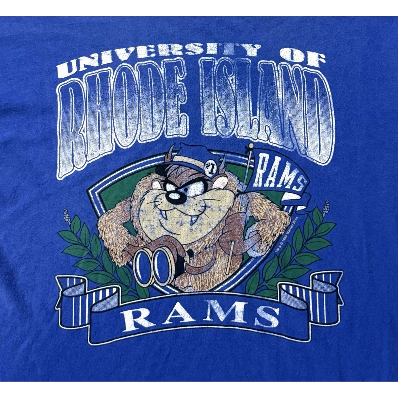 Velva Sheen VINTAGE URI Rams Taz Shirt XL Blue 90s Looney Tunes University USA SVG Velva Sheen Mens Shirt Size US XL / EU 56 / 4 - 3 Thumbnail