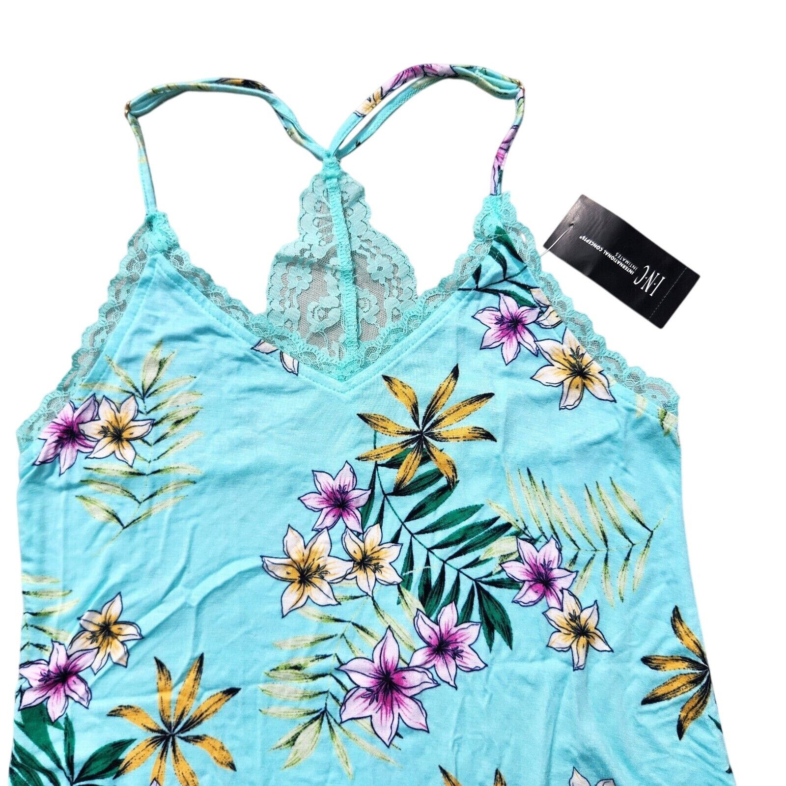 The Unbranded Brand I.N.C. Int Concepts Women Teal Lace Chemise Nightgown XS Size ONE SIZE - 3 Thumbnail