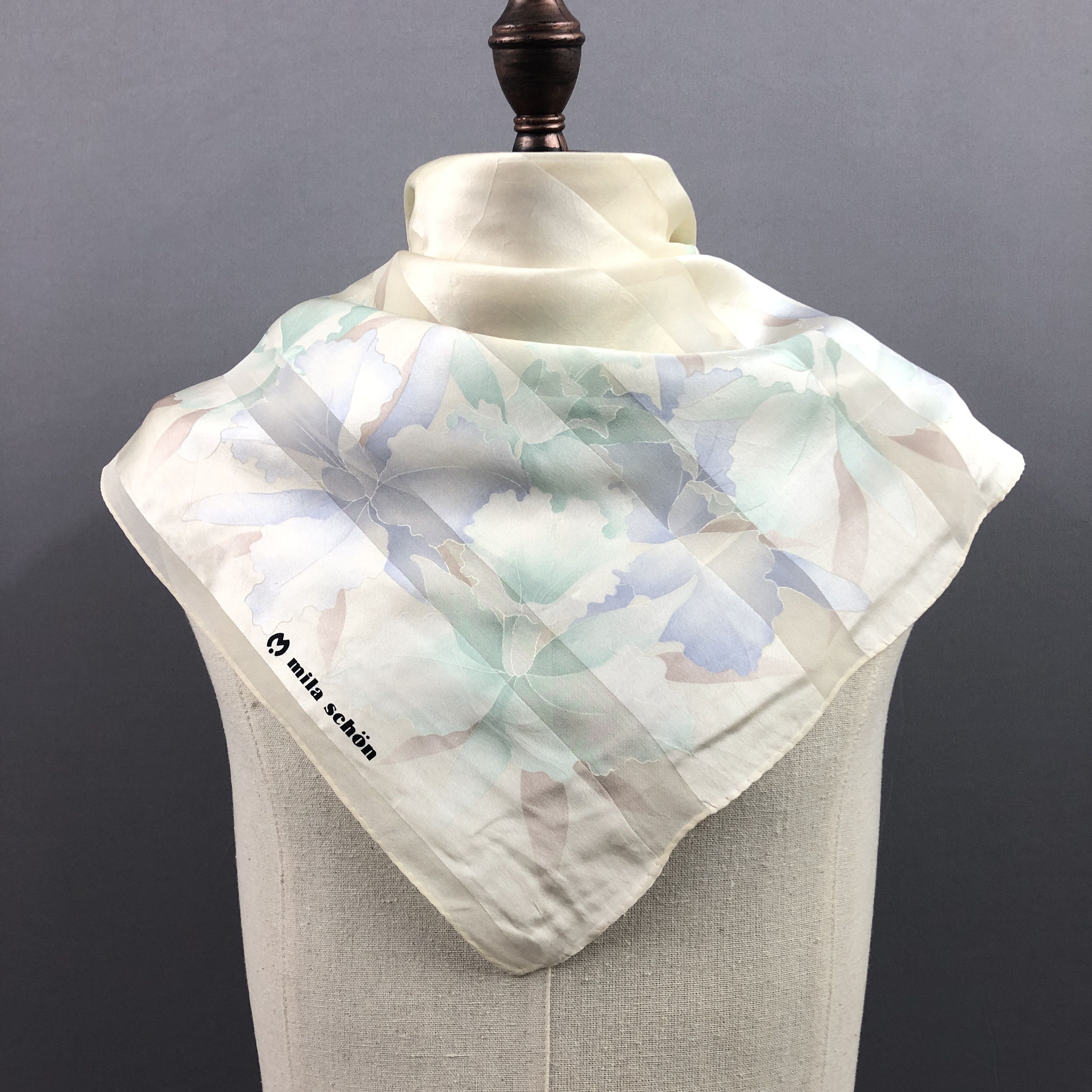 Mila Schon × Vintage Vintage Mila Schon SILK Scarf Twill Stole Wraps Scarves Size ONE SIZE - 2 Thumbnail