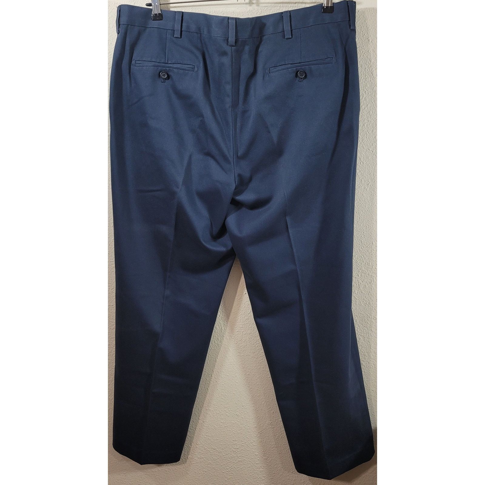 Kirkland Signature Kirkland Navy Blue Flat Front Dress Pants 40 Straight Leg Size US 40 / EU 56 - 3 Thumbnail