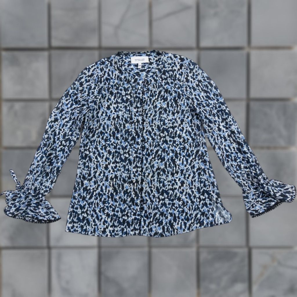 Vintage Derek Lam IO Crosby Shirt Womens 6 Blue Blouse Long Sleeve Ladies Size M / US 6-8 / IT 42-44 - 1 Thumbnail