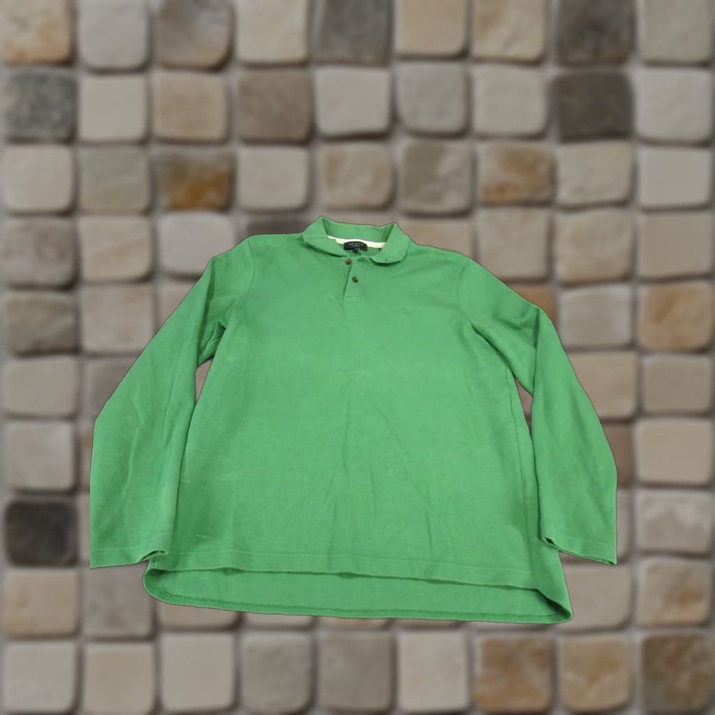 Ted Baker Ted Baker Polo Shirt Mens 4 Green Cotton Long Sleeve Casual Size US S / EU 44-46 / 1 - 1 Thumbnail