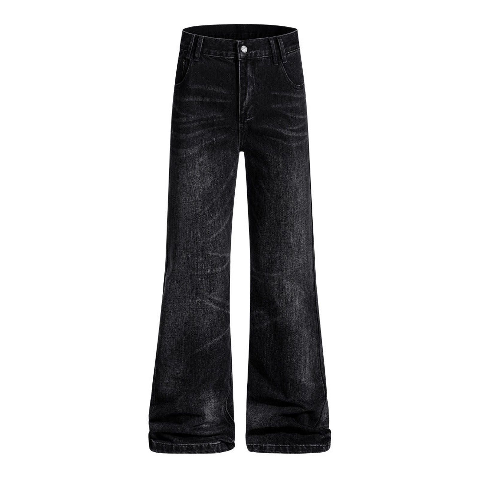Vintage Black Wide Leg Denim Jeans, Relaxed Fit Jeans Size US 32 / EU 48 - 1 Thumbnail