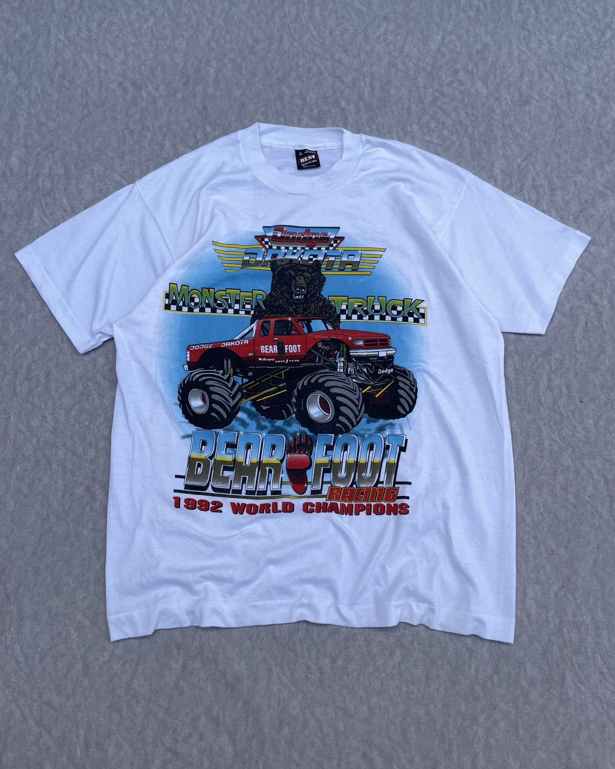 Vintage Vintage 90’s Monster Truck Bear Foot Racing Tee Size US M / EU 48-50 / 2 - 1 Thumbnail