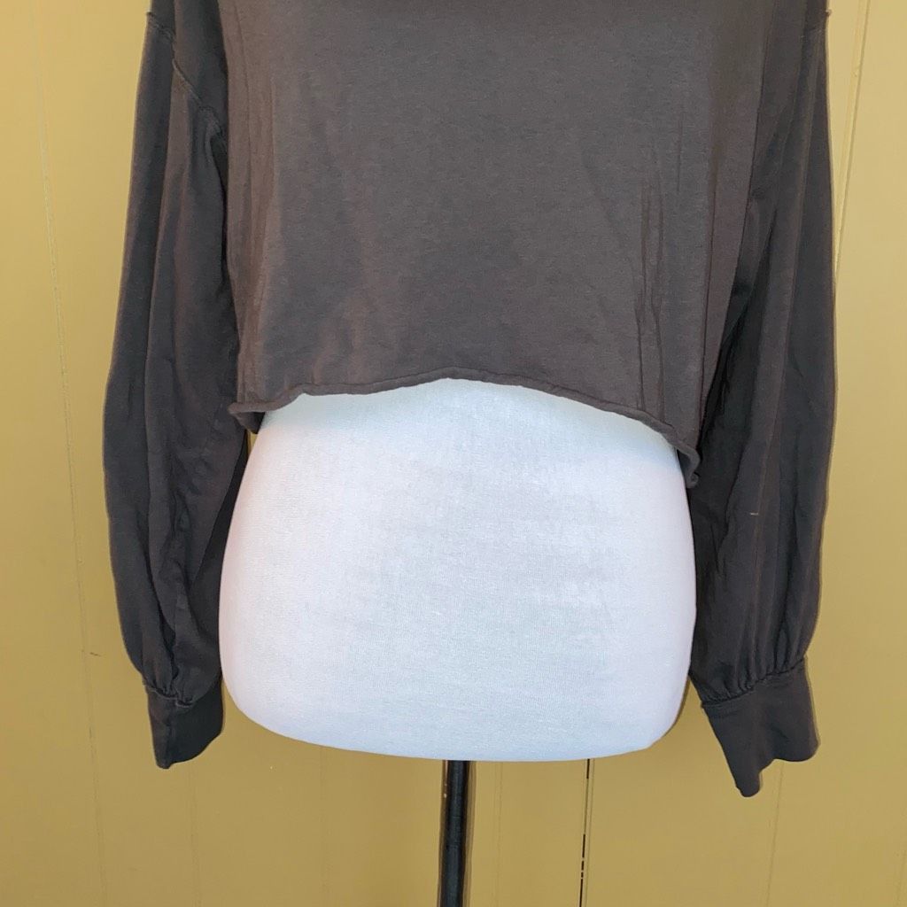 Free People Free people women XS crop Crewneck Longsleeve shirt grey Size XS / US 0-2 / IT 36-38 - 2 Thumbnail