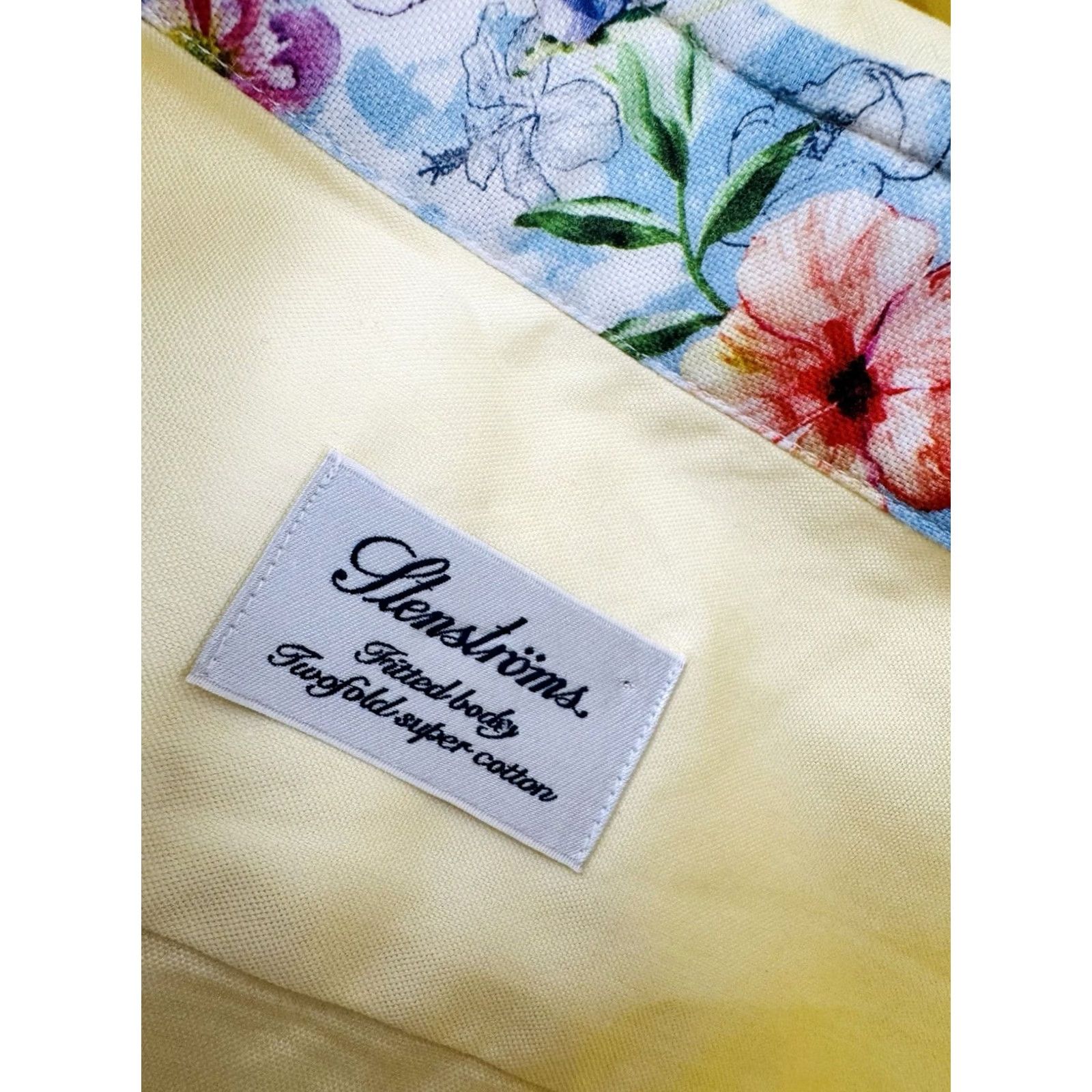 Vintage STENSTROMS Mens Shirt Yellow Floral Fitted Body 17 / 43 Size 46R - 5 Thumbnail