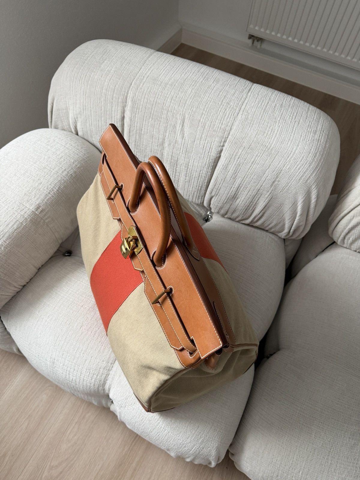 Hermes Birkin HAC 50 Naturel Barenia and Canvas Flag 2014 Size ONE SIZE - 14 Thumbnail