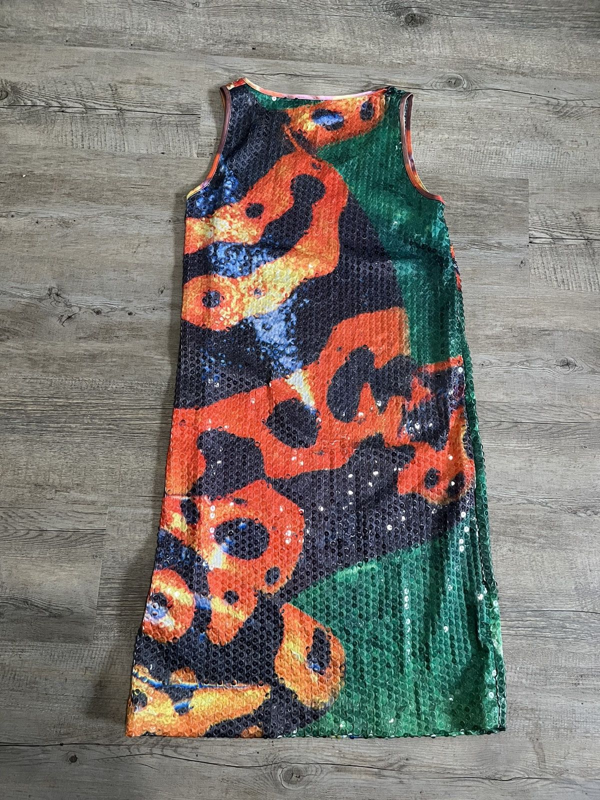 W&LT WALTER VAN BEIRENDONCK Sequin Dress Poison Dart Frog Print Size S / US 4 / IT 40 - 2 Thumbnail