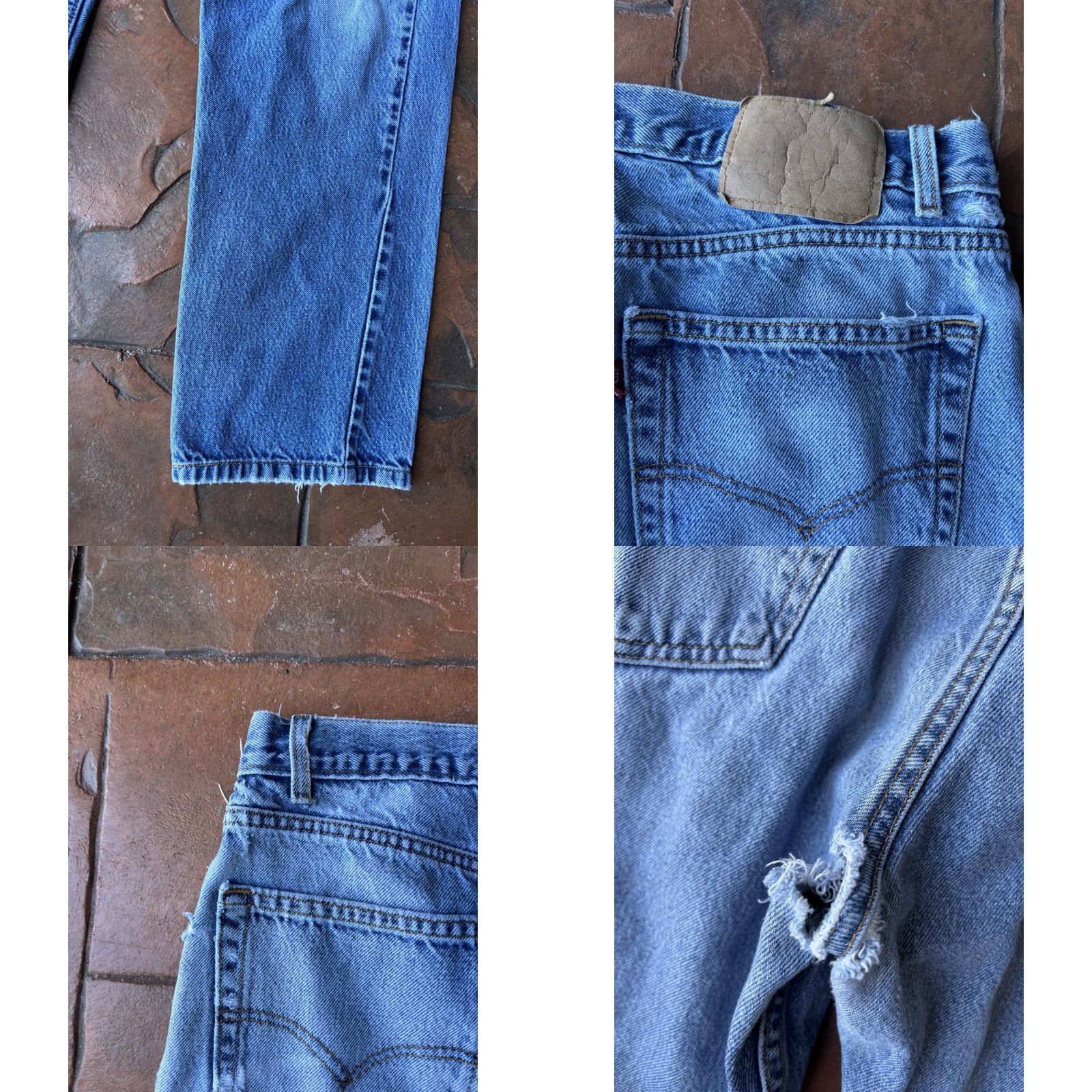 Levi's VINTAGE Levi’s 505 Jeans Men's 36x30 Light Wash Distressed Size US 36 / EU 52 - 8 Thumbnail