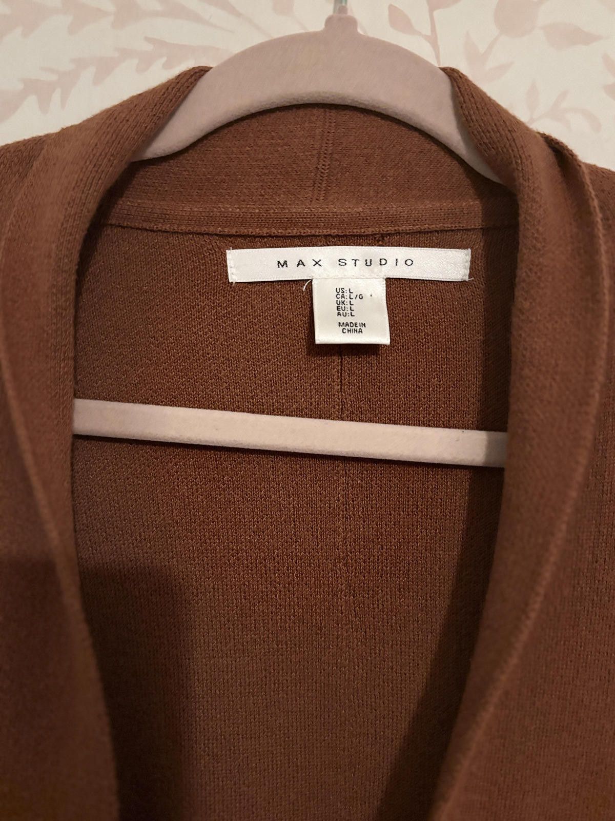 Designer Cozy Max Studio Terracotta Cotton Cardigan Size L / US 10 / IT 46 - 3 Thumbnail