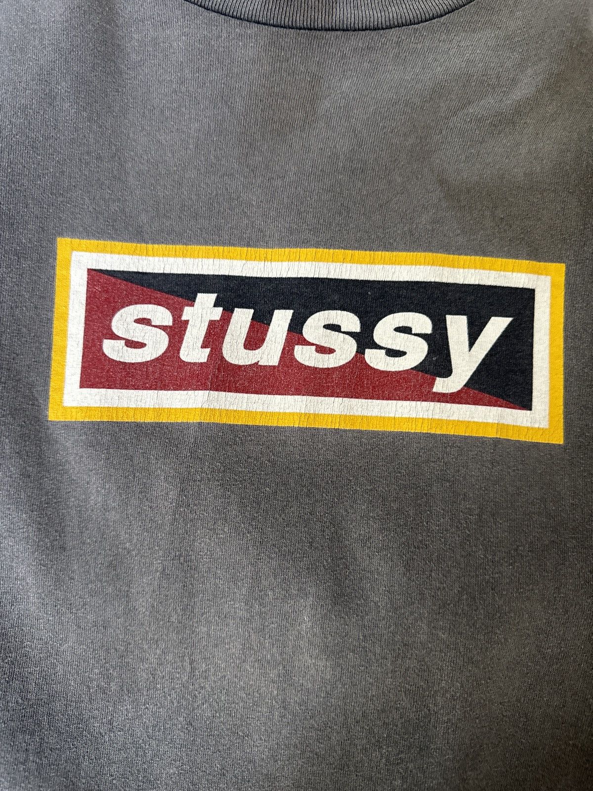 image of 90's Vintage Stussy Box Logo Tee in Red, Men's (Size XL)