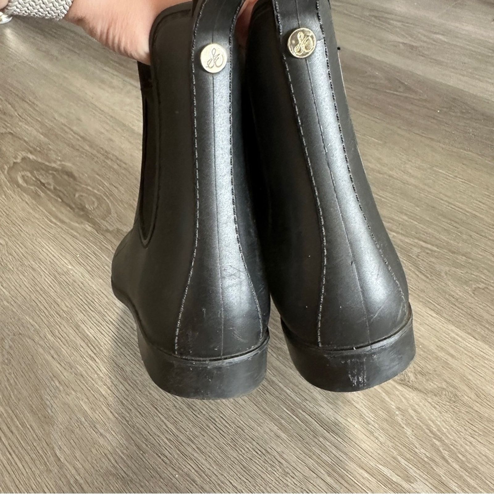 Sam Edelman Sam Edelman Tinsley Black Pull On Ankle Rain Booties Size 8 Size US 8 / IT 38 - 6 Thumbnail