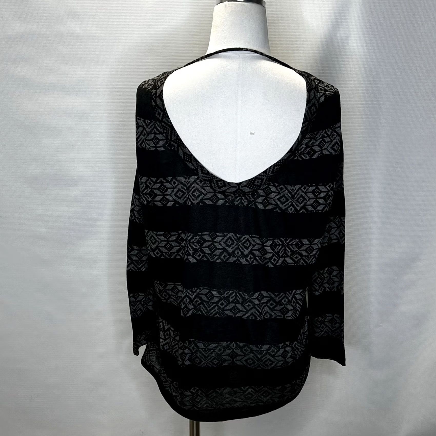 Vintage VINTAGE wet seal Blouse Shirt Womens L Black Round Neck Long Sleeve Geometric Whimsigoth Y2K Size L / US 10 / IT 46 - 2 Thumbnail