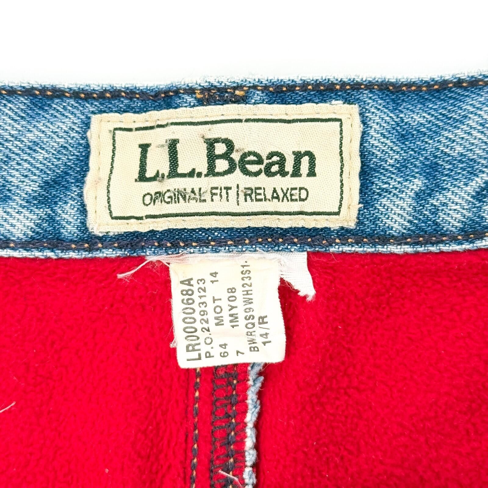 L.L. Bean LL Bean Fleece Lined Jeans Relaxed Warm Denim Womens 14R Size 36" / US 14 / IT 50 - 3 Thumbnail