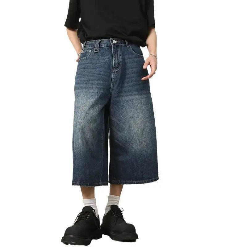 Japanese Brand × Jean Retro loose cat whisker denim shorts Size US 32 / EU 48 - 1 Thumbnail