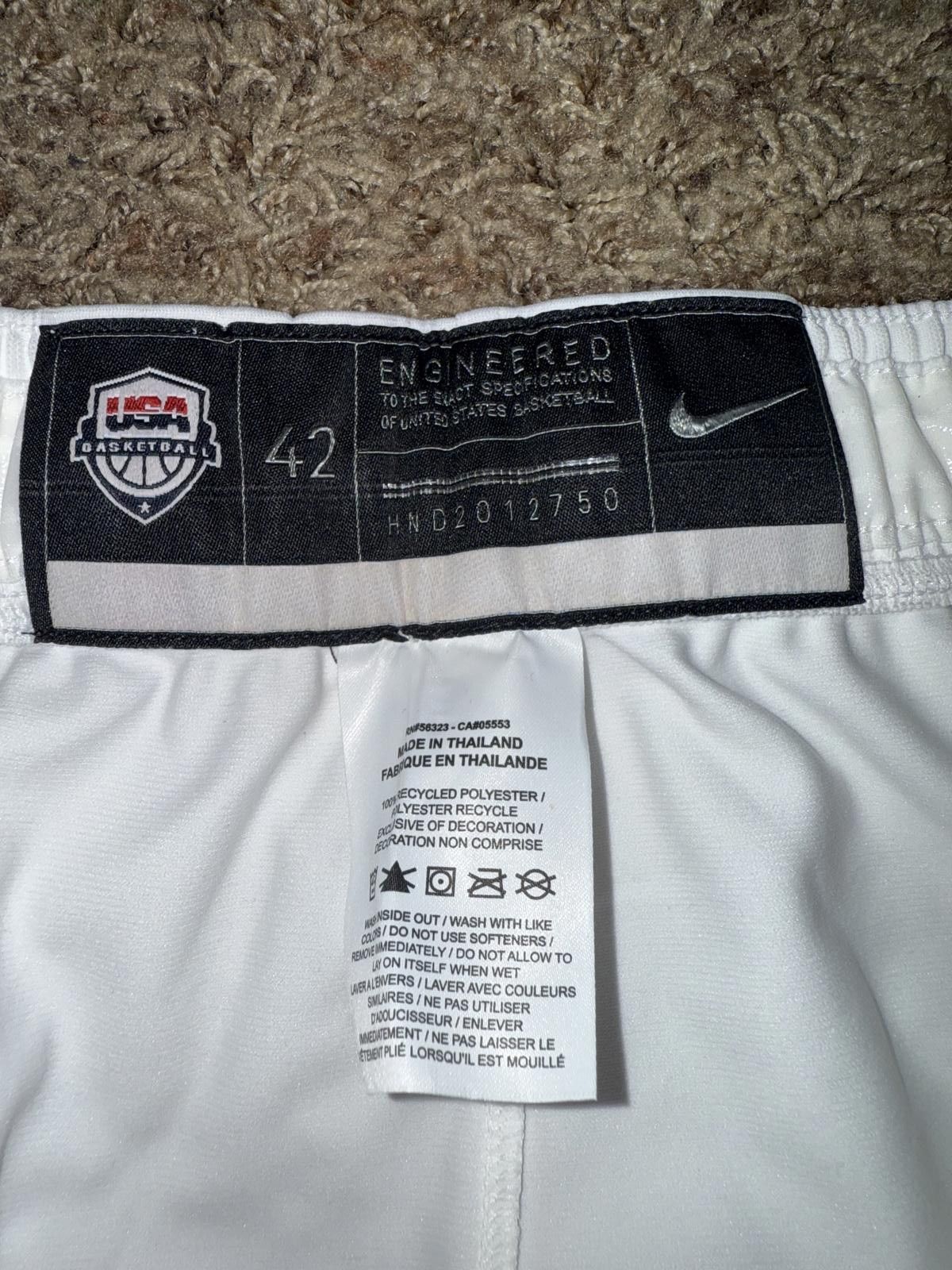 Nike Nike Men's Basketball Team USA Tokyo Home White Short Sample Size US 42 / EU 58 - 9 Thumbnail