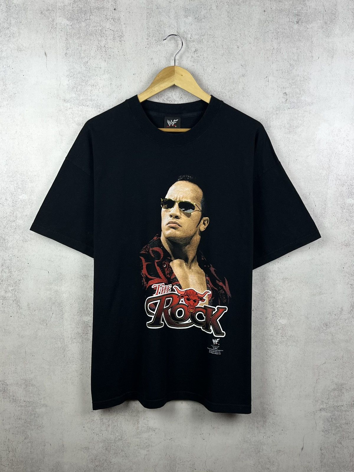 WWE Vintage 2001 The Rock Dwayne Johnson WWE WWF Wrestling Shirt Size US XL / EU 56 / 4 - 1 Thumbnail