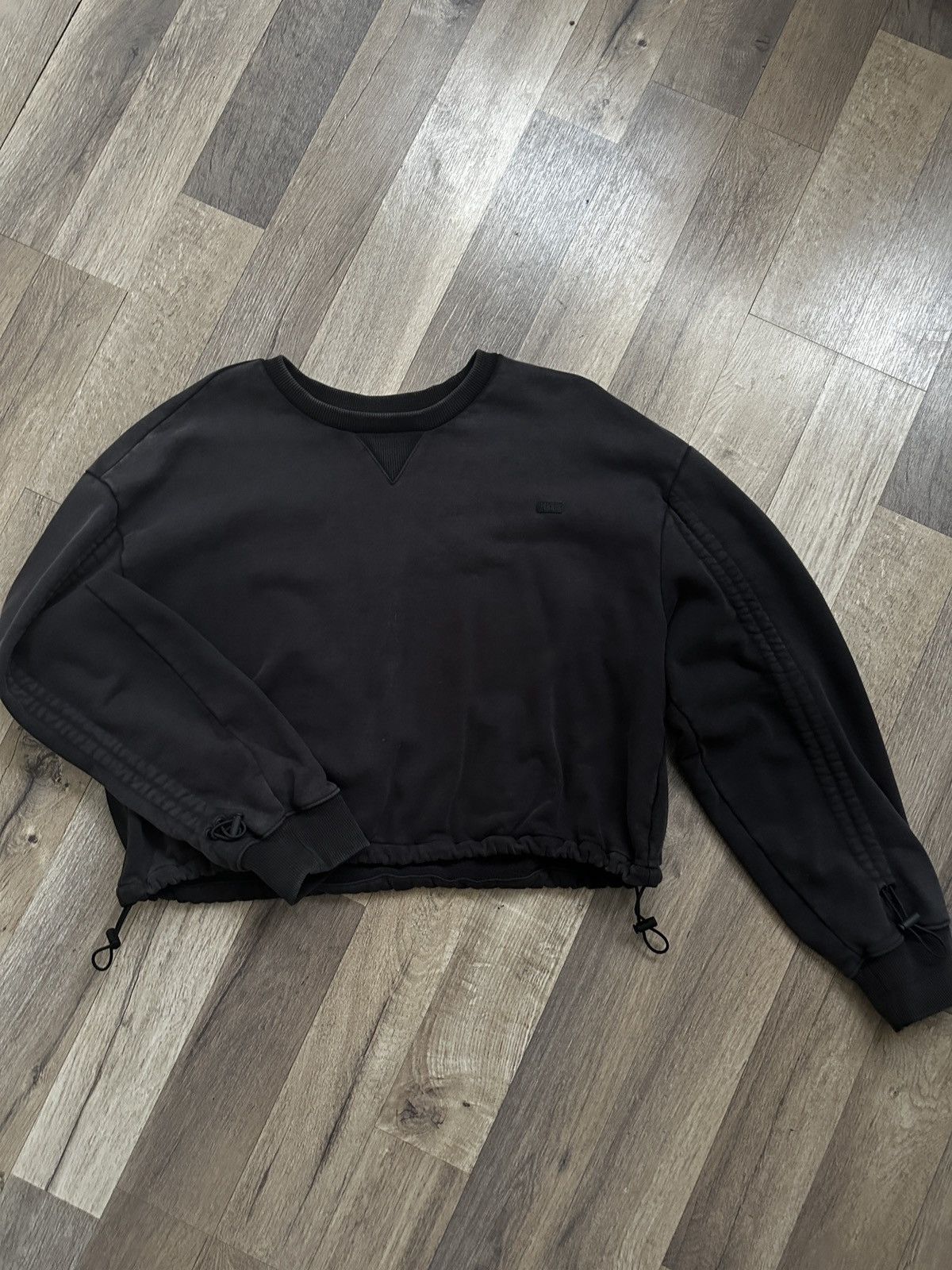 image of Cropped Kith Crew Neck in Black, Women's (Size XL)