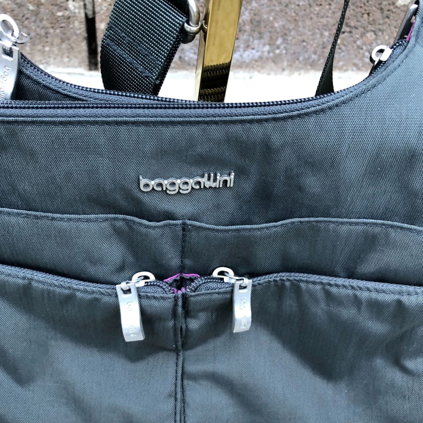 Vintage BAGGALLINI Crossbody Purse Bag Women's Grey Nylon Travel Lightweight Crossbody Strap Medium Bag Size ONE SIZE - 6 Thumbnail