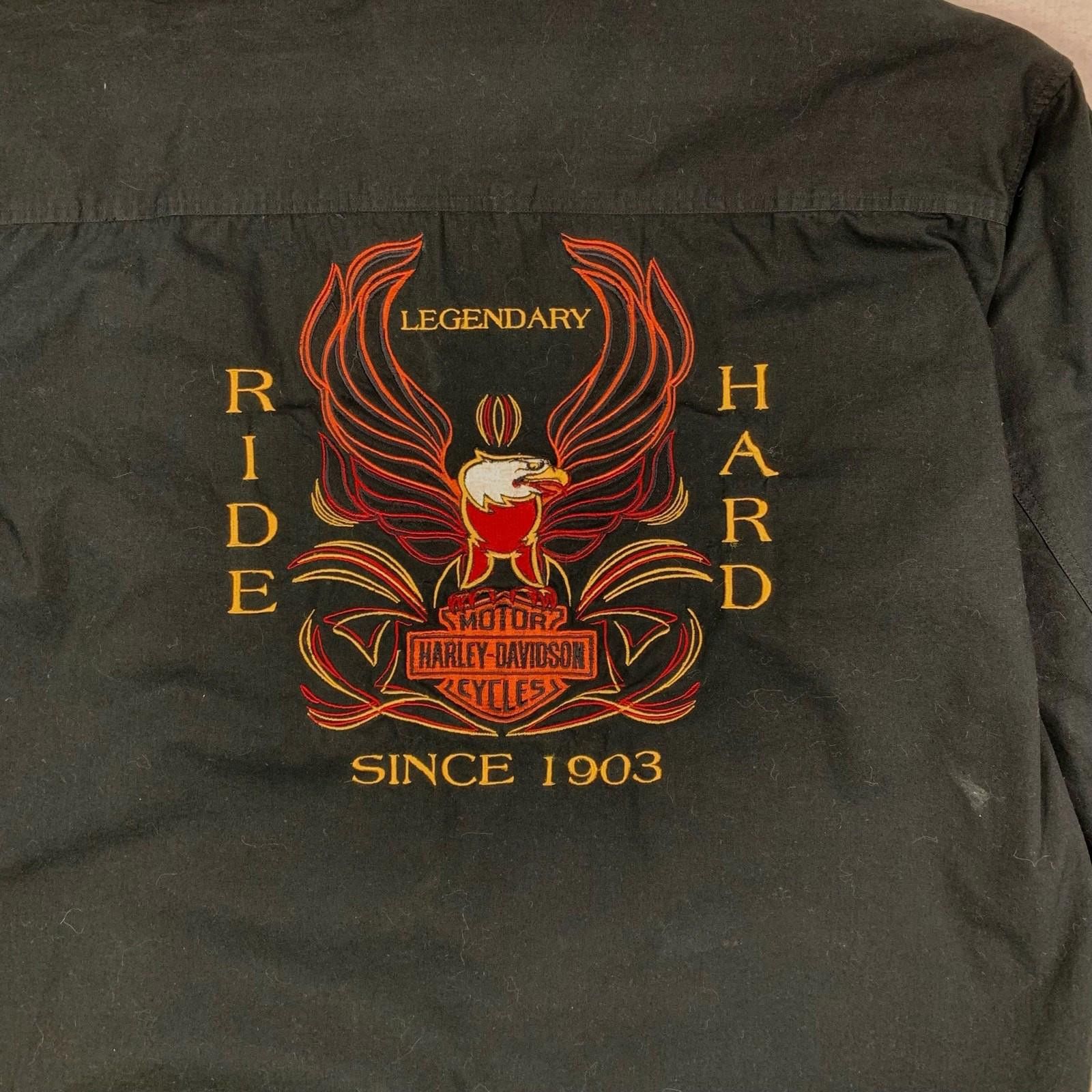 Harley Davidson Harley Davidson Ride Hard Eagle Button Down Shirt 2XL Y2K Size US XXL / EU 58 / 5 - 2 Thumbnail