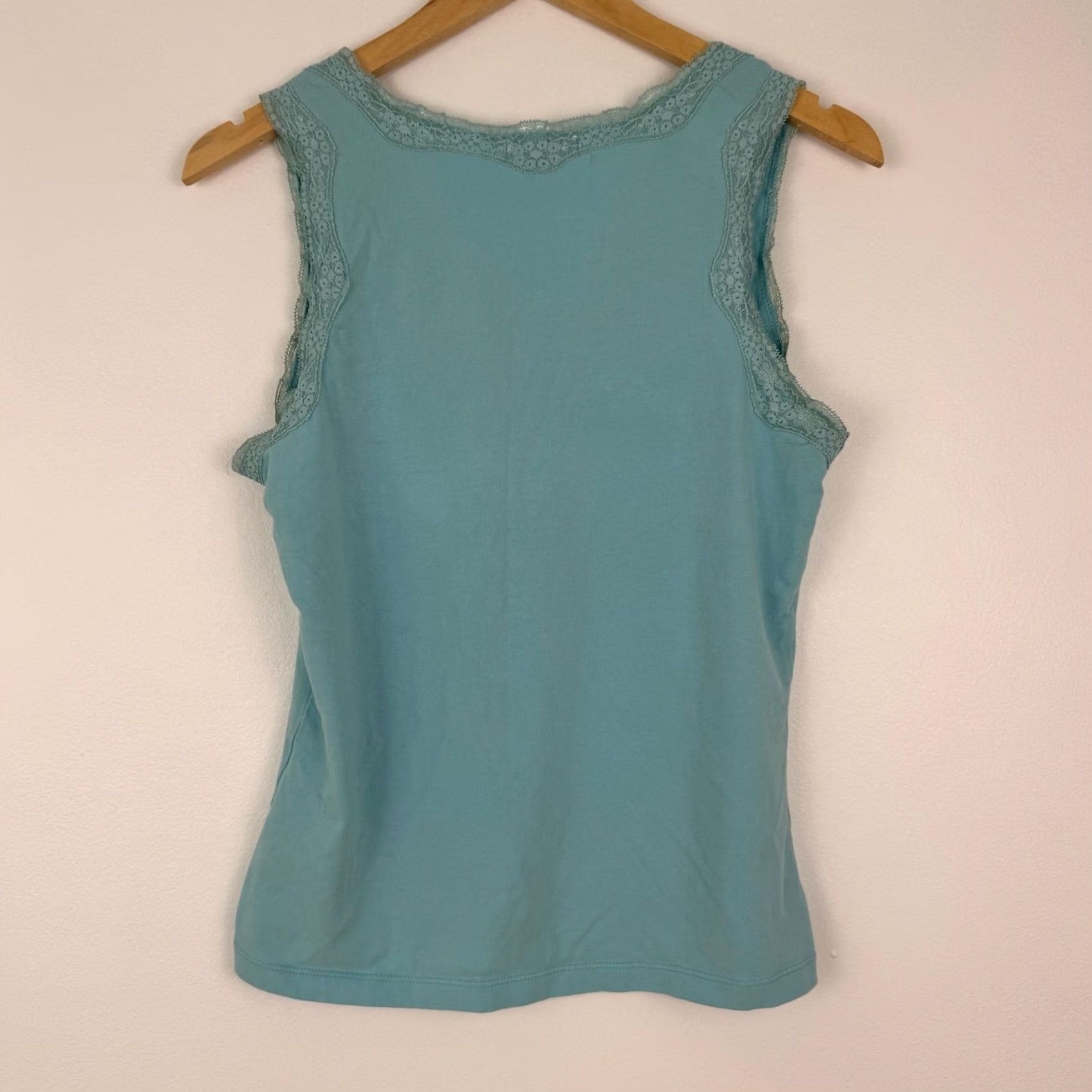 Vintage Carolyn Taylor Tank Top Womens Small S Blue Lace Trim Sleeveless Casual Size S / US 4 / IT 40 - 2 Thumbnail