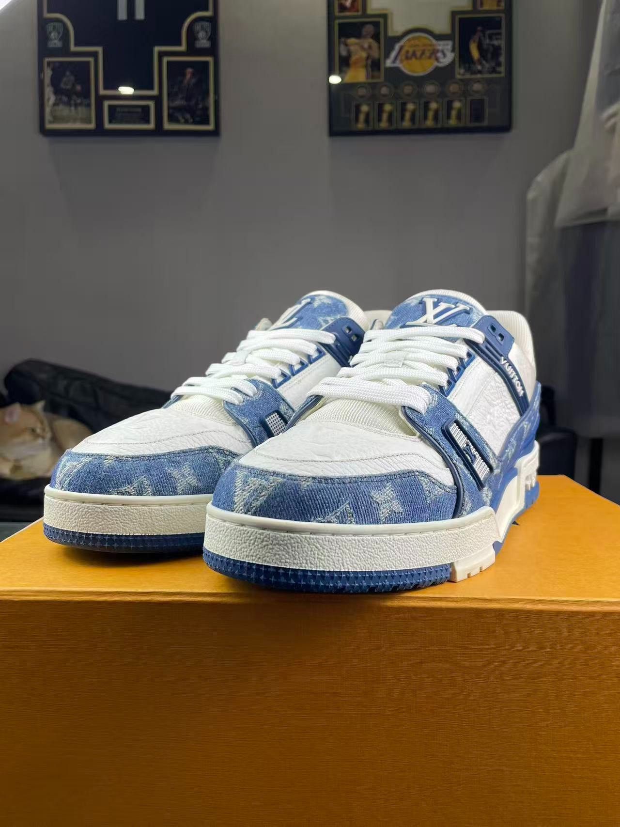 Louis Vuitton Louis Vuitton Training Denim Blue Lowtop Sneakers 9 Men Size US 9 / EU 42 - 1 Thumbnail