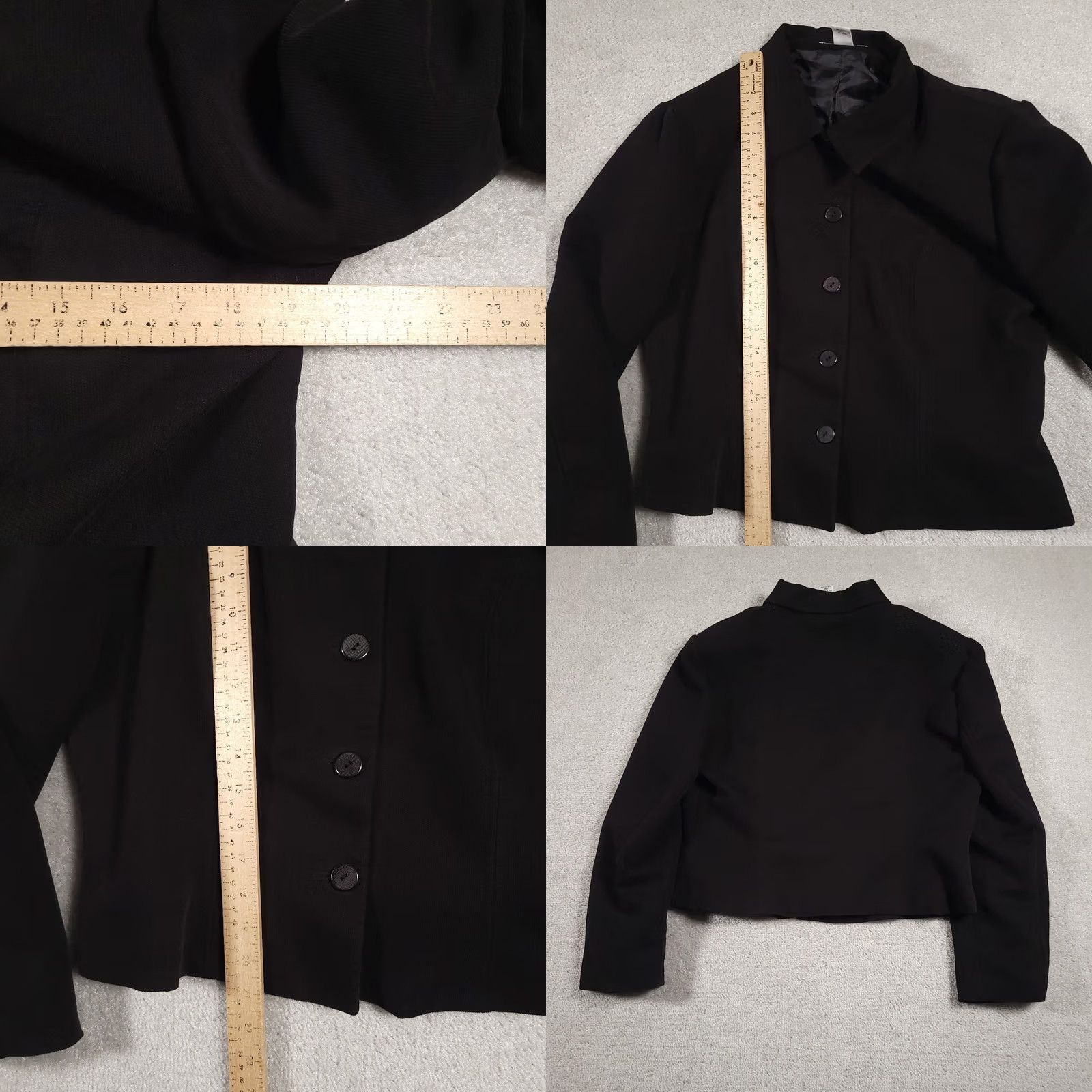 Croft & Barrow Croft & Barrow Blazer Jacket Women's 14P Petite Short Black Corduroy Brushed Button Shoulder Pads Classic Blazer Coat Urban 90s Style Mens? Size 36" / US 14 / IT 50 - 8 Thumbnail