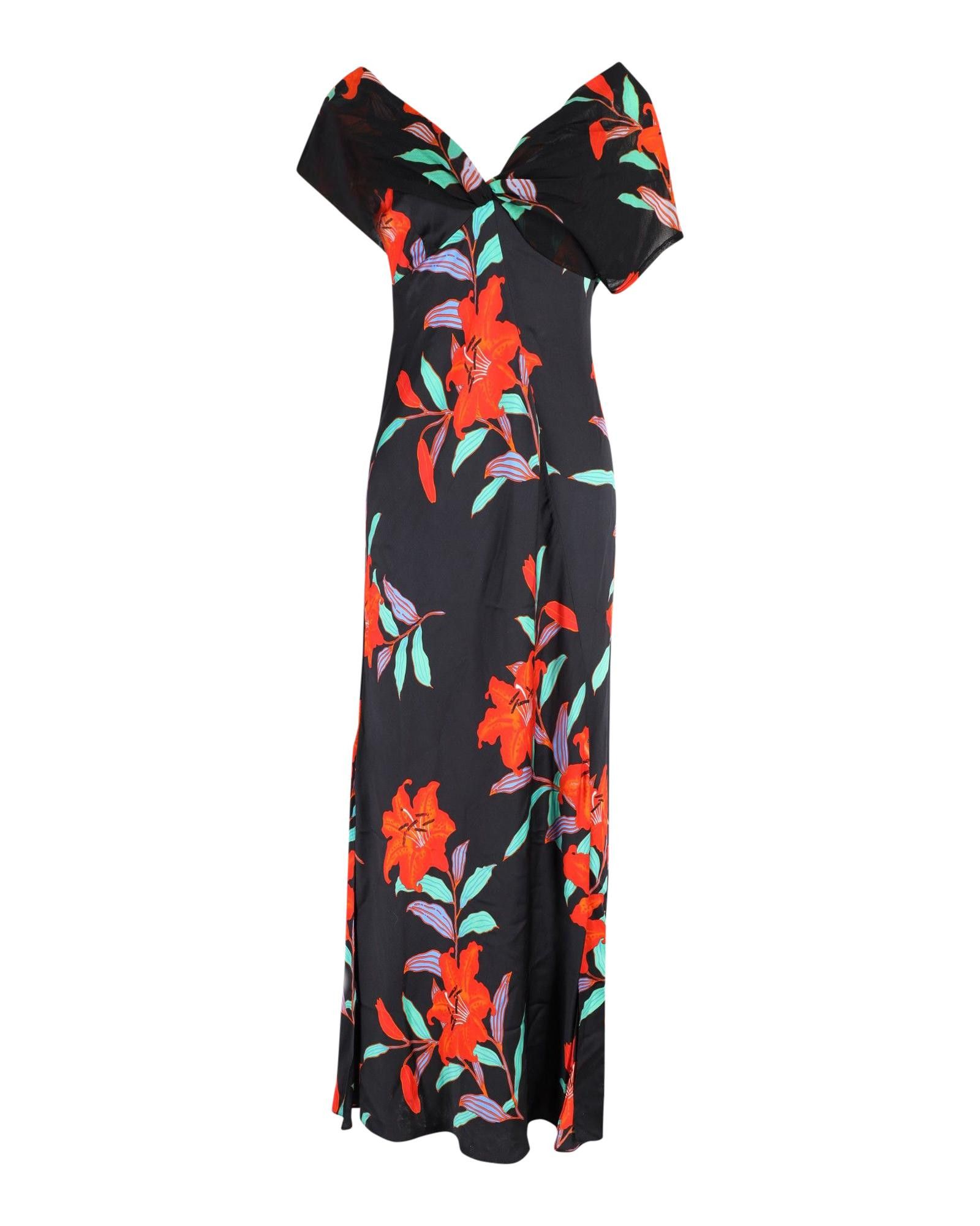 image of Floral Printed Silk Maxi Dress By Diane Von Furstenberg, Women's (Size XL)