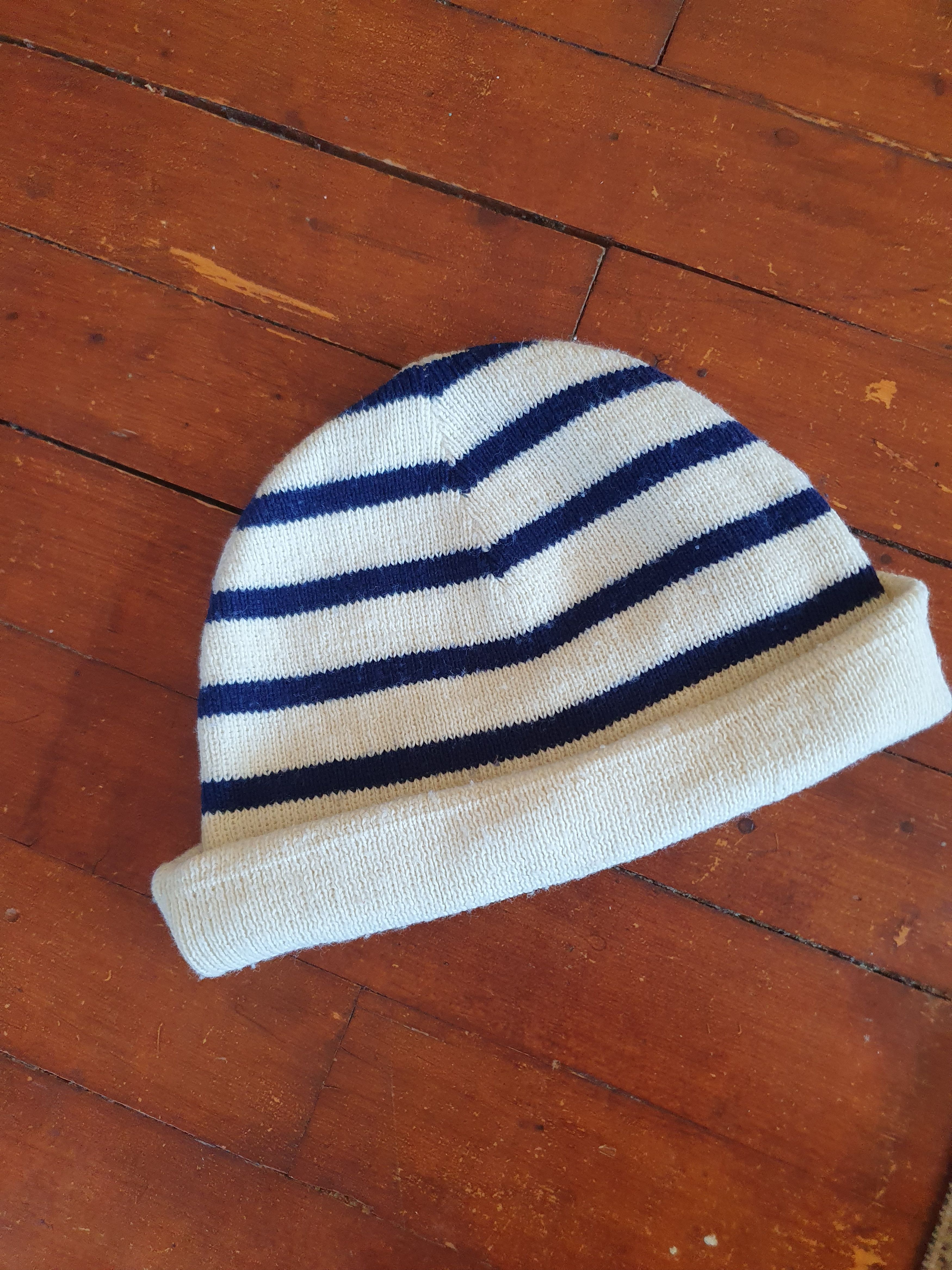 Vintage Janpy Vintage Navy Sailor Striped Beanie Hat Size ONE SIZE - 1 Thumbnail