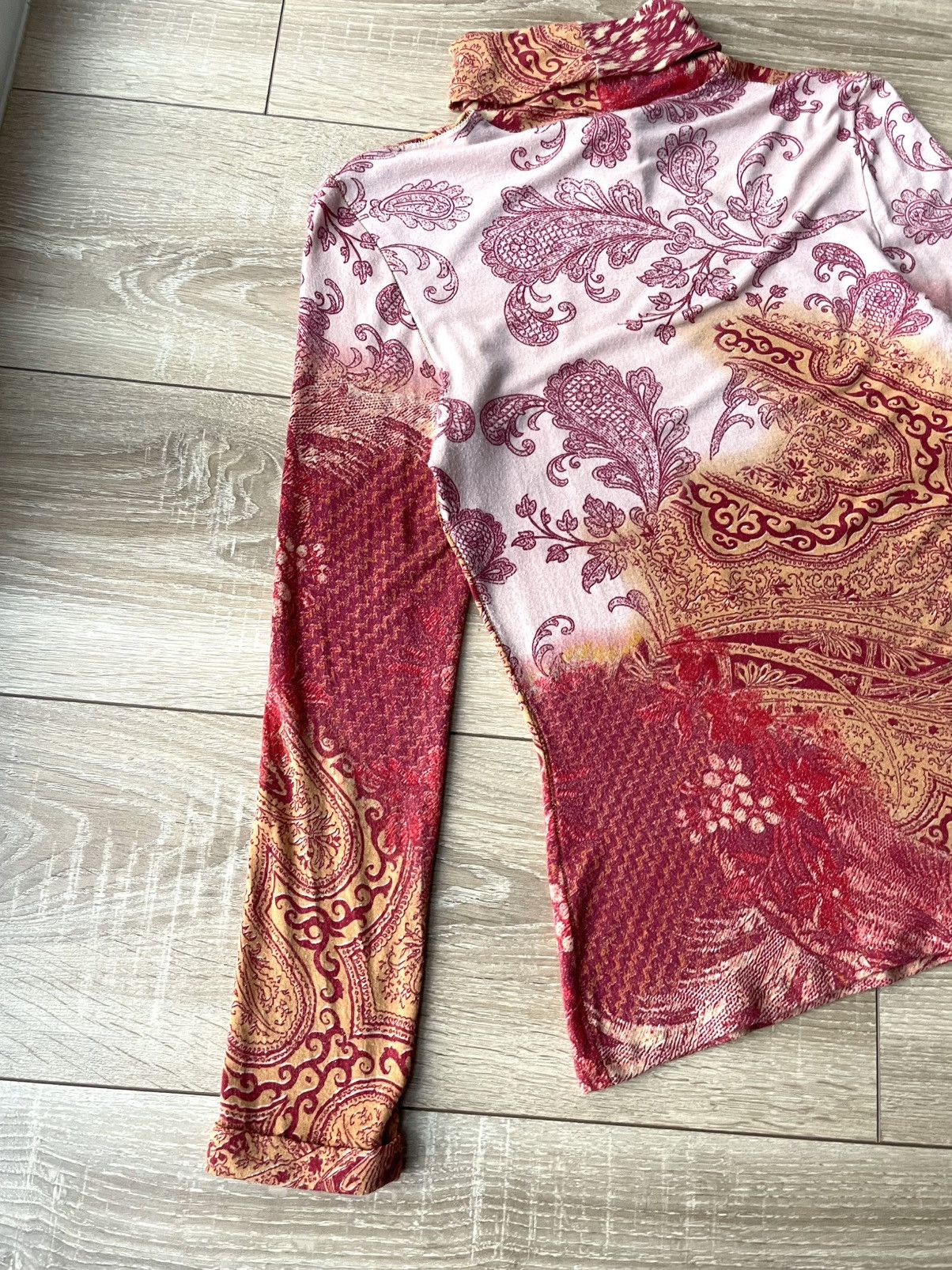 Roberto Cavalli Vintage Roberto Cavalli Class Paisley Top Turtleneck Shirt Size L / US 10 / IT 46 - 17 Thumbnail