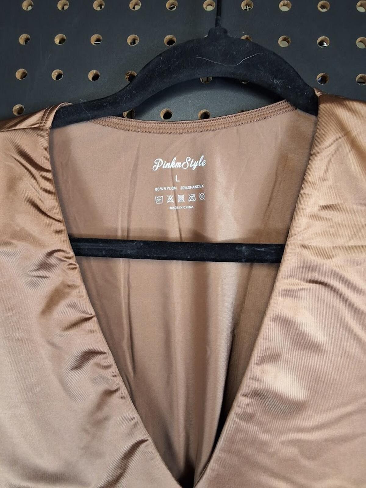 Other Chic Brown Satin Bodysuit - Size L, Elegant & Sleek Size 36" / US 14 / IT 50 - 3 Thumbnail
