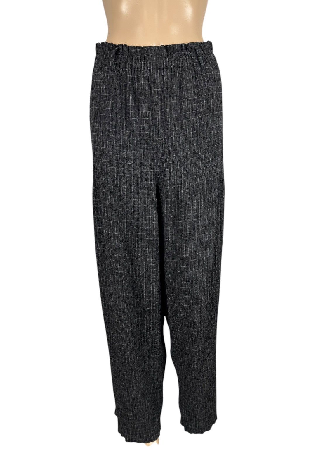 Designer Sara Sturgeon Plaid Wide Leg Pants Viscose size 4 Size 30" / US 8 / IT 44 - 2 Thumbnail