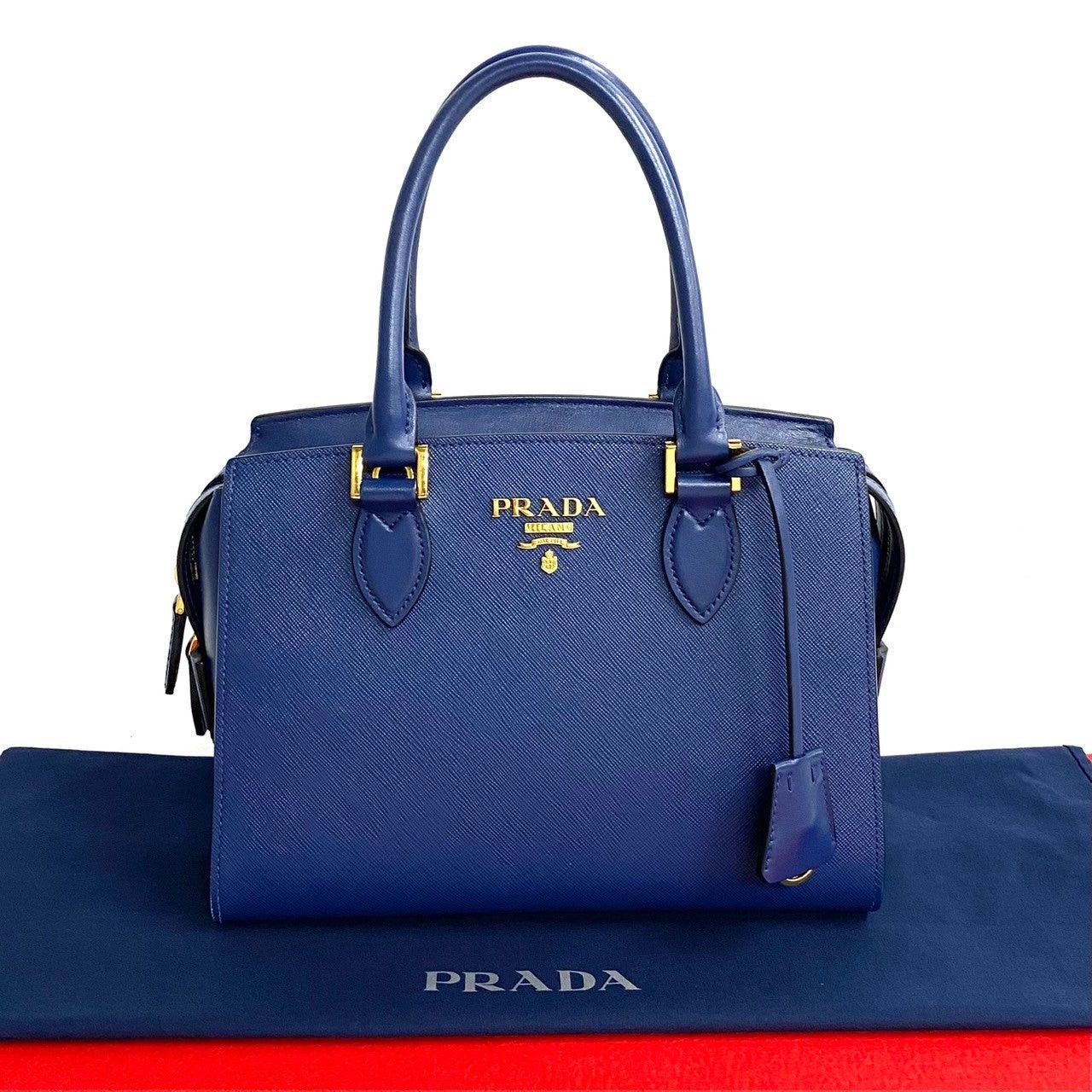 Prada Prada Handbag Blue Leather Size ONE SIZE - 1 Thumbnail