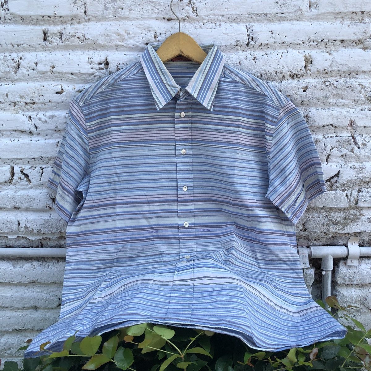 Missoni × Vintage MISSONI STRIPE LITTLE PATERN SHIRT Size US L / EU 52-54 / 3 - 6 Thumbnail