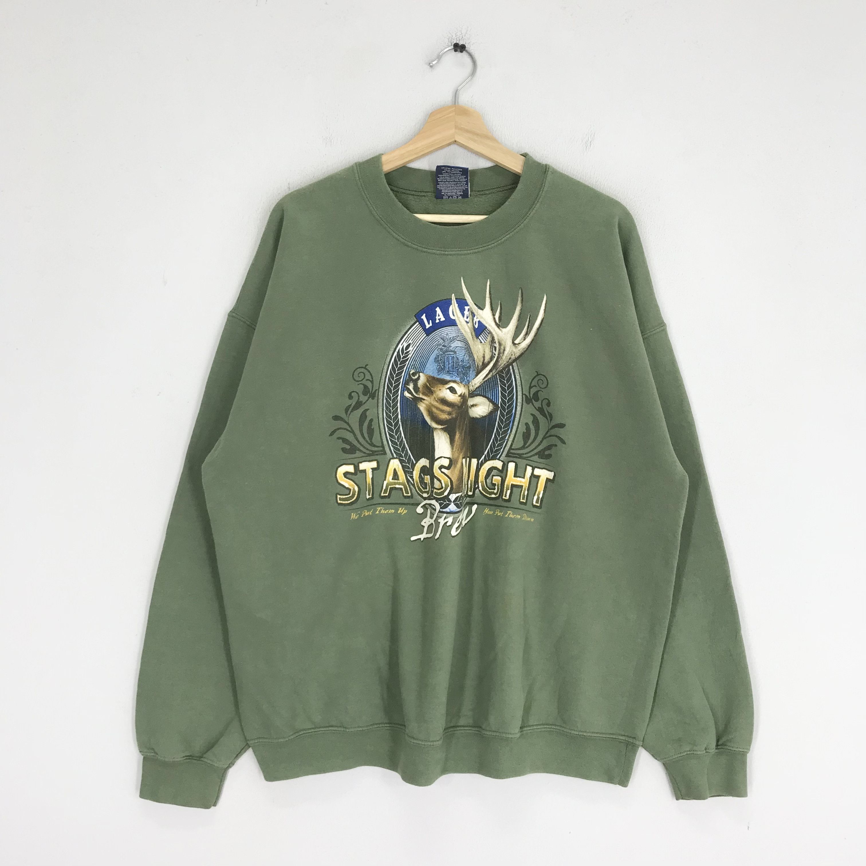 Vintage Vintage 90s Whitetail Deer Habitat Green Sweatshirt - 285 Size US L / EU 52-54 / 3 - 1 Thumbnail