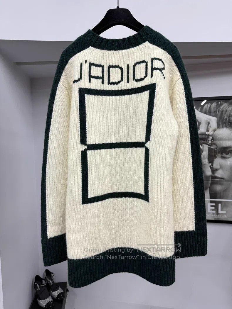 Dior Dior White and green long letter print sweater Size XS / US 0-2 / IT 36-38 - 3 Thumbnail