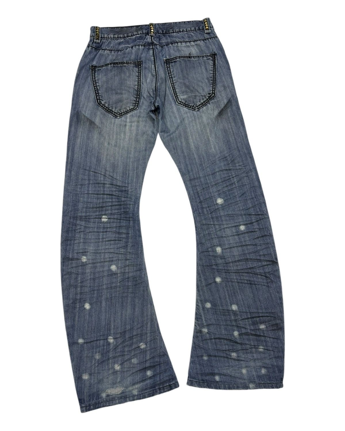 If Six Was Nine RARE🔥OBELISK STYLE LUXURY GENDER CURVED FLARE JEANS Size US 28 / EU 44 - 4 Thumbnail