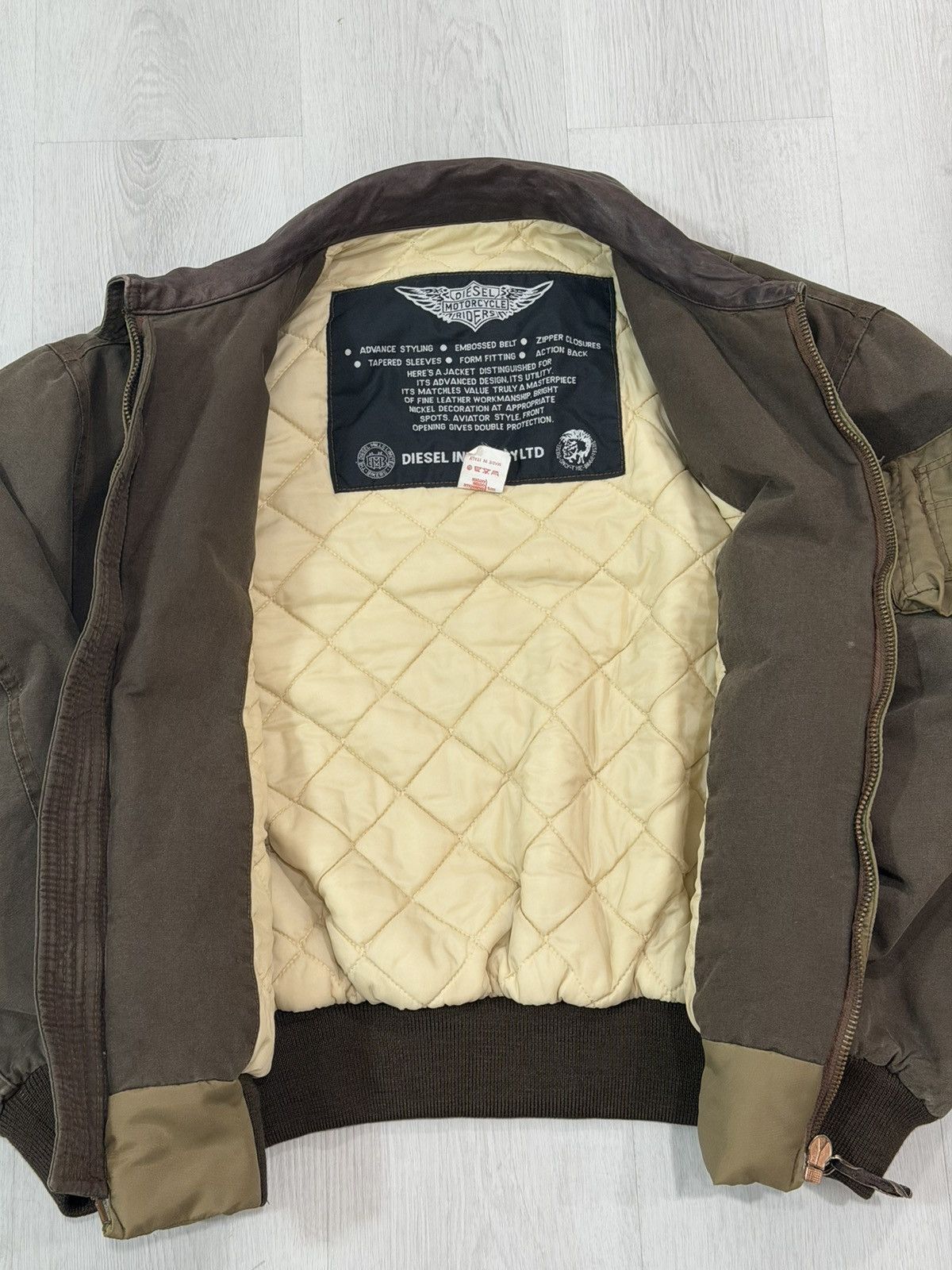 Diesel Vtg Diesel Motorcycle Riders Bomber Jacket Leather Collar M Size US M / EU 48-50 / 2 - 10 Thumbnail